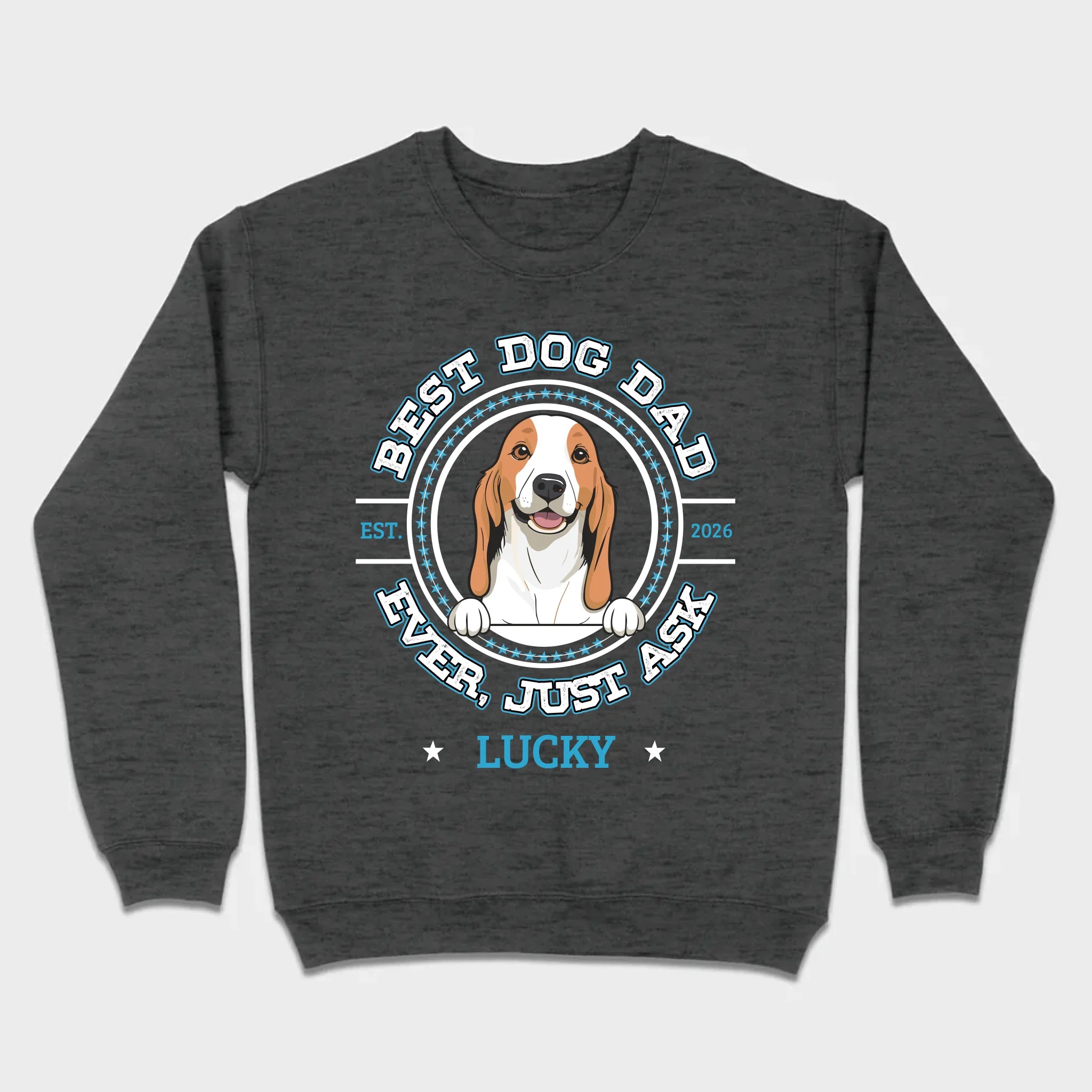 89Prints Custom Dog T-Shirt – 'Best Dog Dad Ever' Personalized with Your Dog's Name