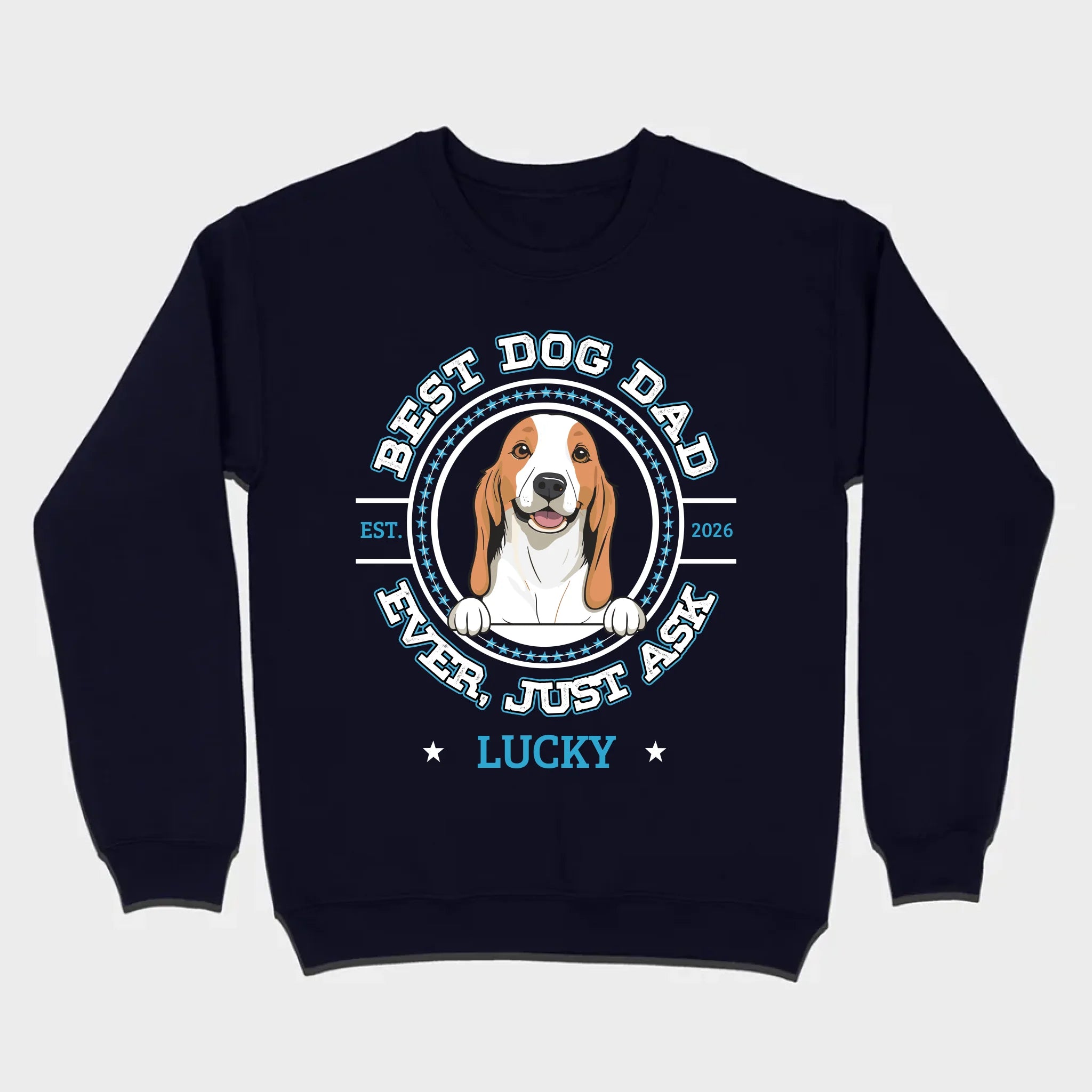 89Prints Custom Dog T-Shirt – 'Best Dog Dad Ever' Personalized with Your Dog's Name