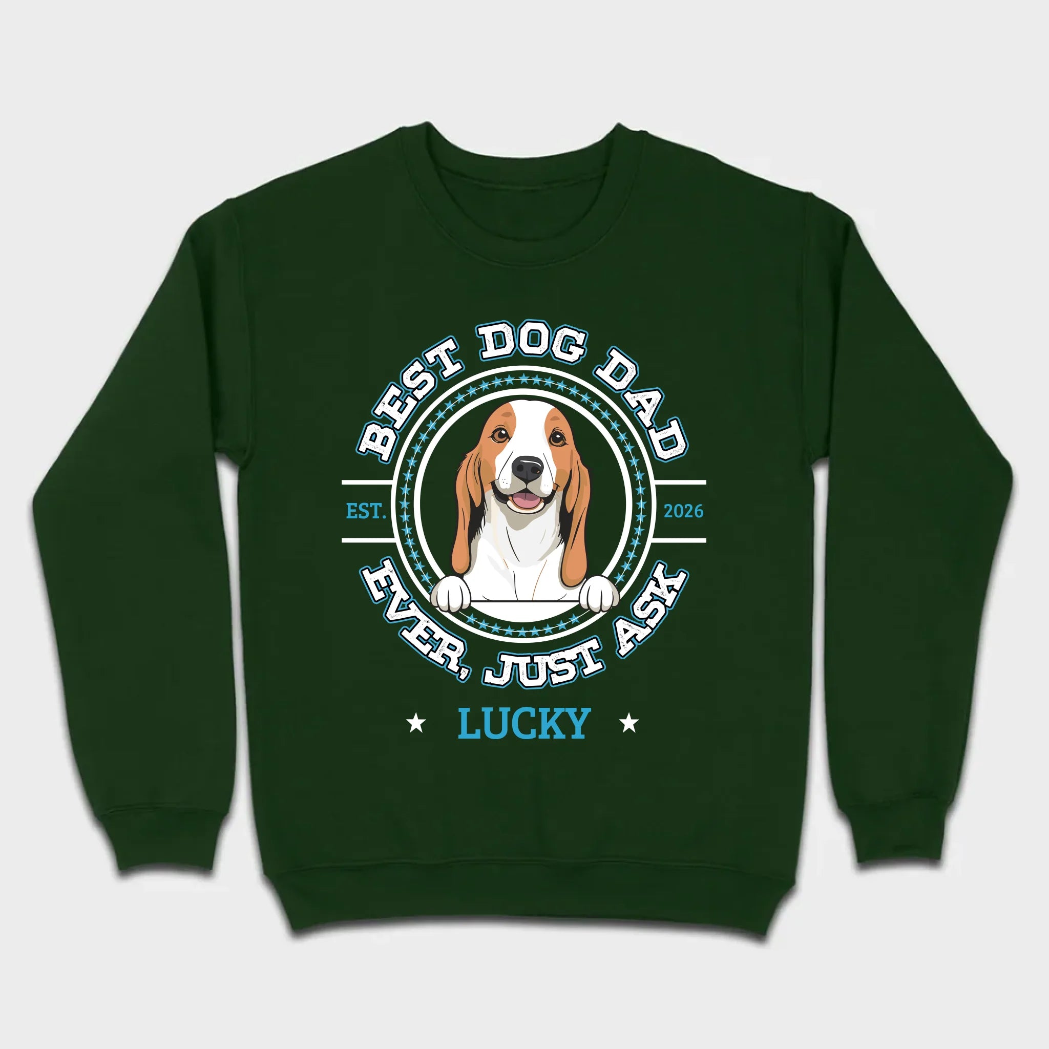 89Prints Custom Dog T-Shirt – 'Best Dog Dad Ever' Personalized with Your Dog's Name