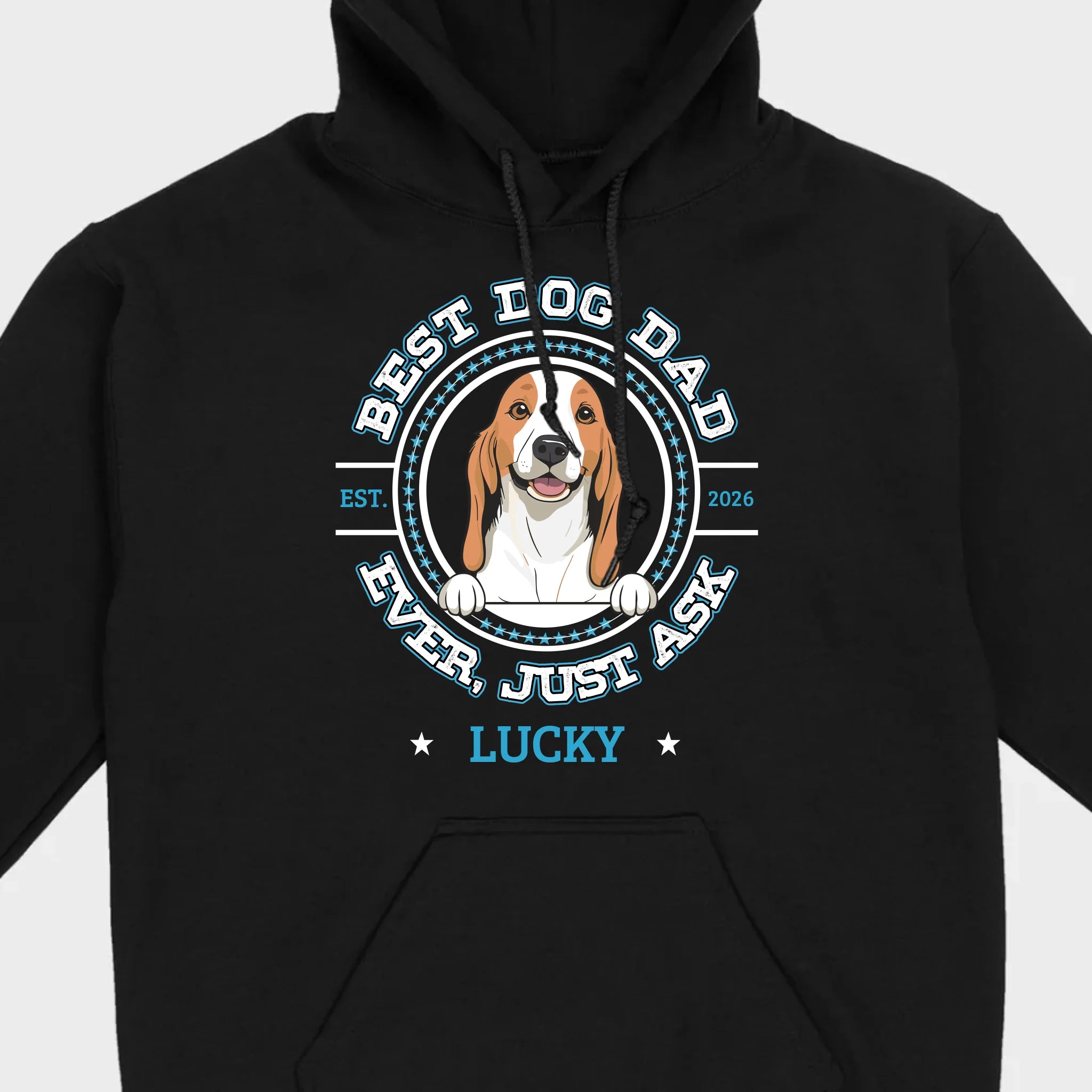 89Prints Custom Dog T-Shirt – 'Best Dog Dad Ever' Personalized with Your Dog's Name