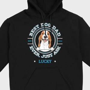 89Prints Custom Dog T-Shirt – 'Best Dog Dad Ever' Personalized with Your Dog's Name