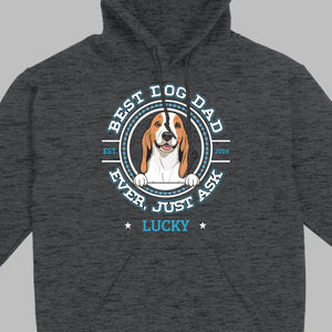 89Prints Custom Dog T-Shirt – 'Best Dog Dad Ever' Personalized with Your Dog's Name
