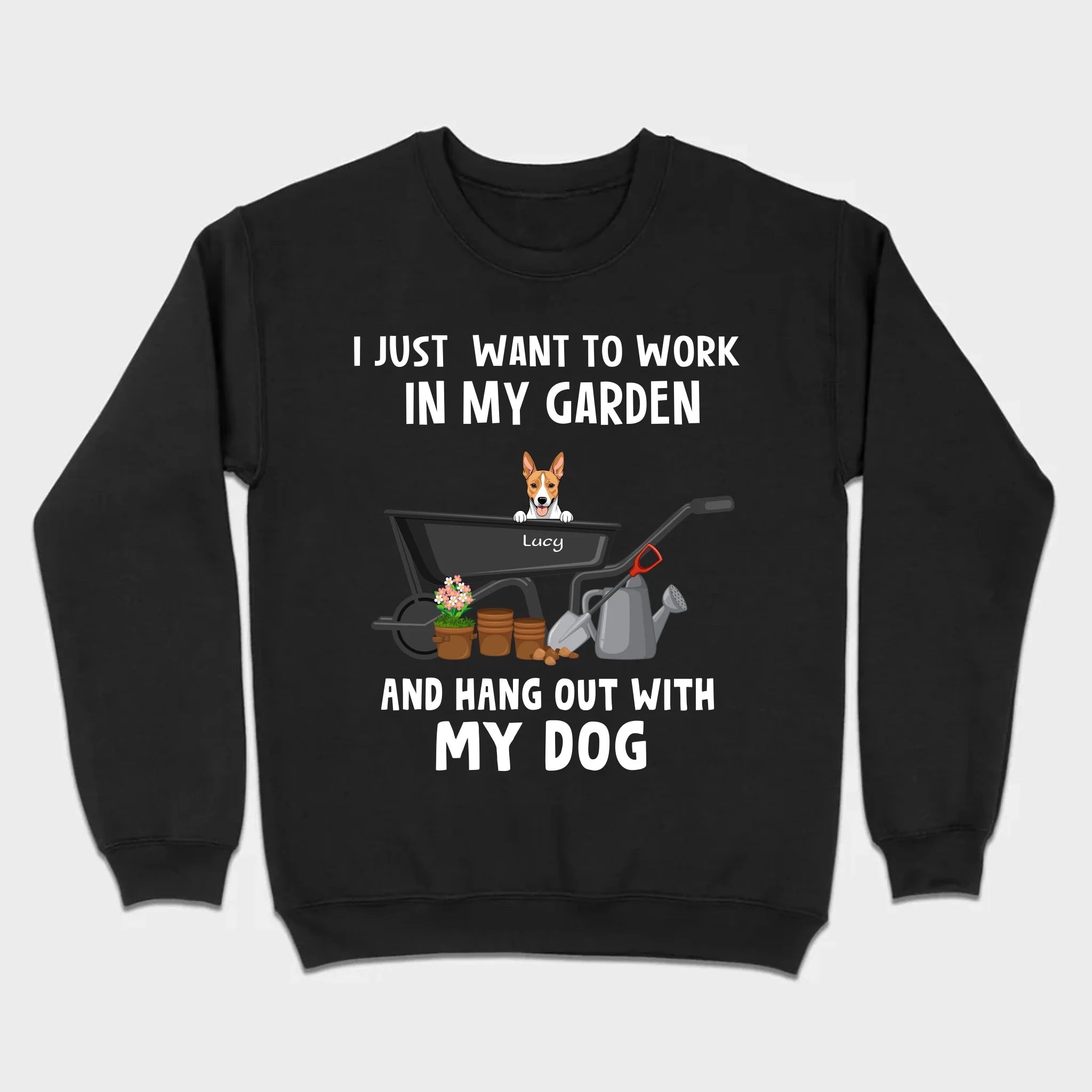 89Prints Custom Dog T-Shirt - 'Work in My Garden and Hang Out with My Dogs!'