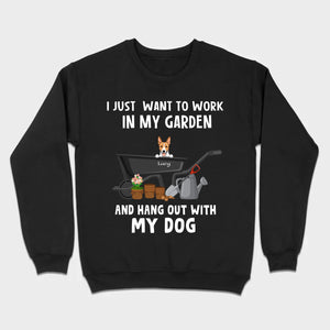 89Prints Custom Dog T-Shirt - 'Work in My Garden and Hang Out with My Dogs!'