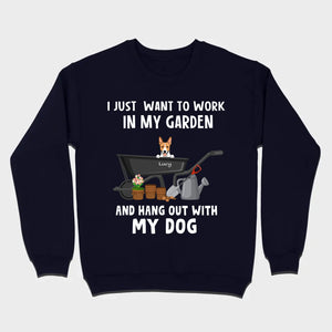 89Prints Custom Dog T-Shirt - 'Work in My Garden and Hang Out with My Dogs!'