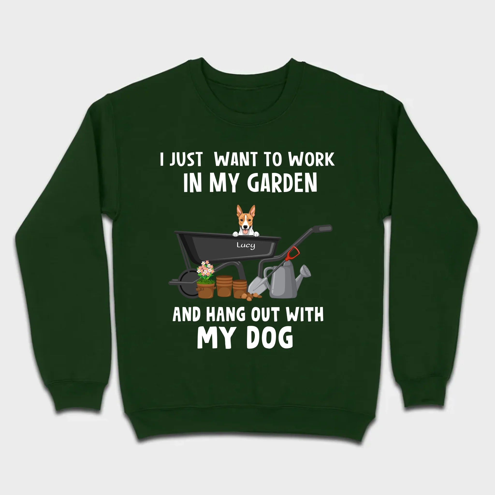 89Prints Custom Dog T-Shirt - 'Work in My Garden and Hang Out with My Dogs!'