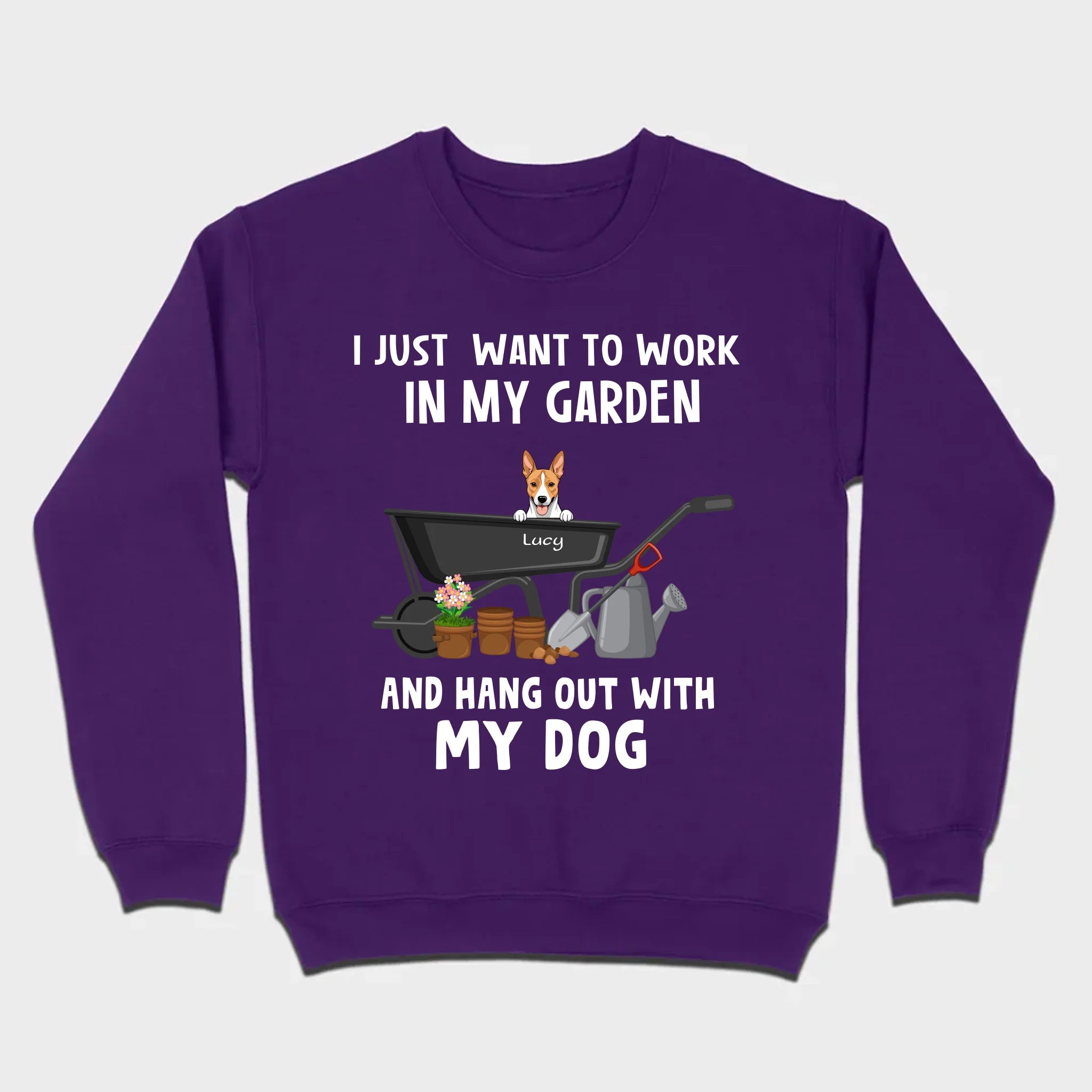 89Prints Custom Dog T-Shirt - 'Work in My Garden and Hang Out with My Dogs!'