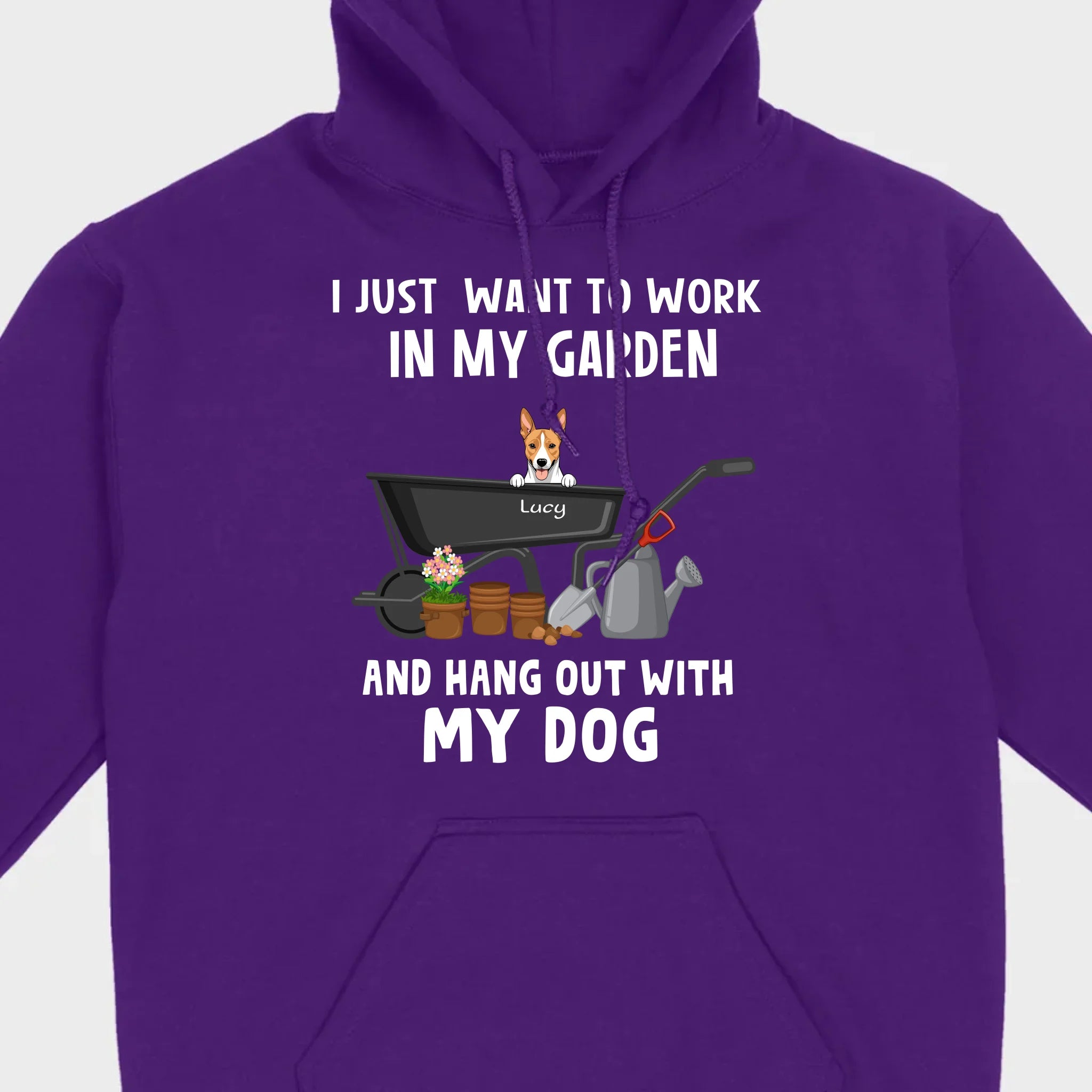 89Prints Custom Dog T-Shirt - 'Work in My Garden and Hang Out with My Dogs!'