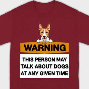 89Prints Personalized Dog T-Shirt - Warning: Dog Lover Alert!