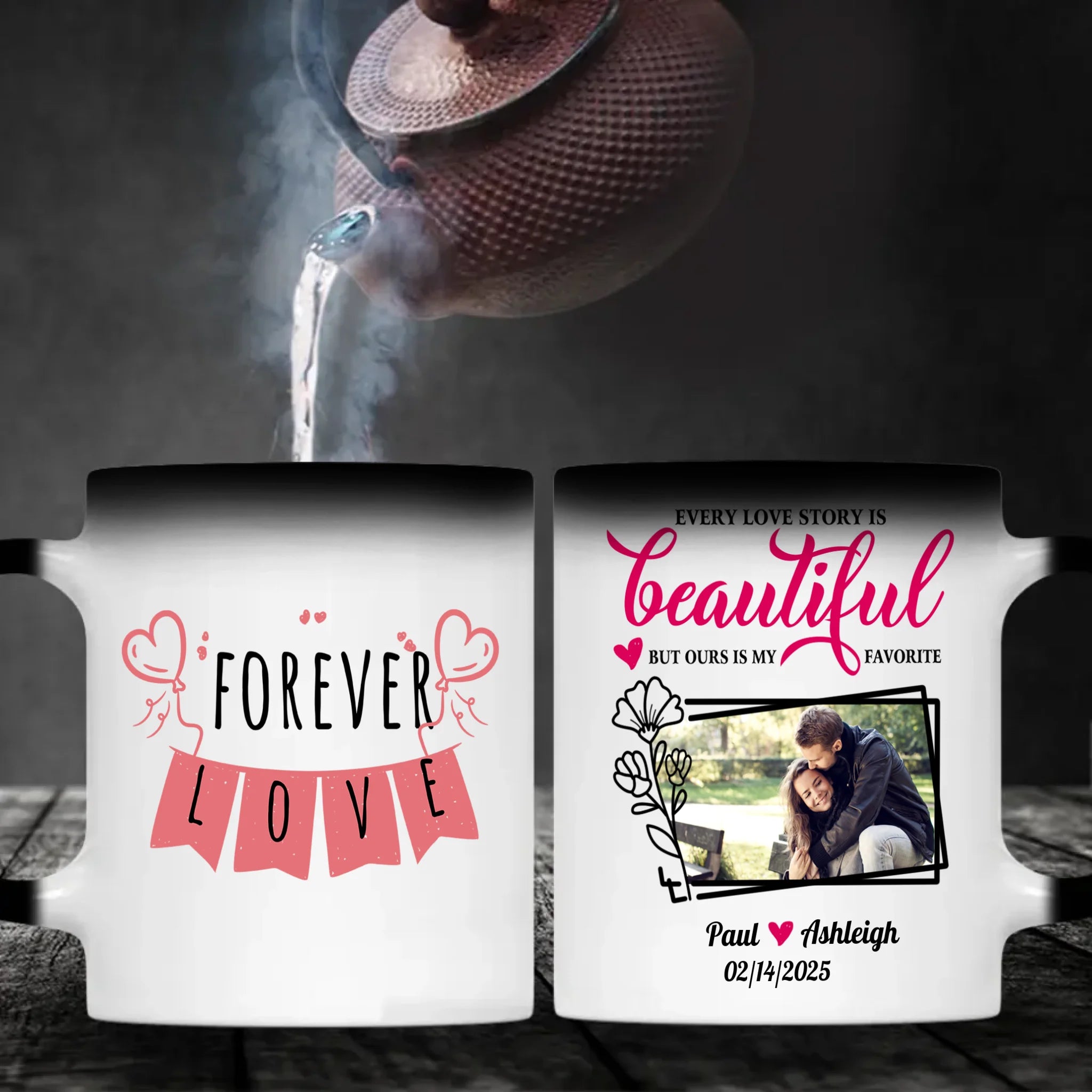 Hot Magic Mug with Forever Love Design A Personalized Gift Perfect for Couples