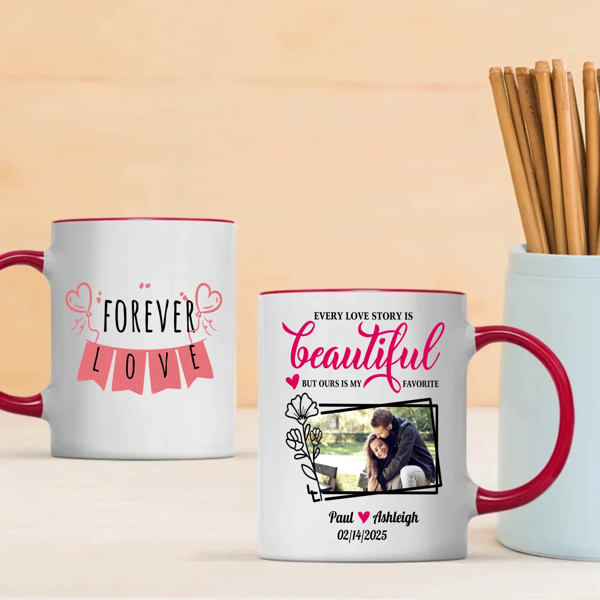 Hot Magic Mug with Forever Love Design A Personalized Gift Perfect for Couples