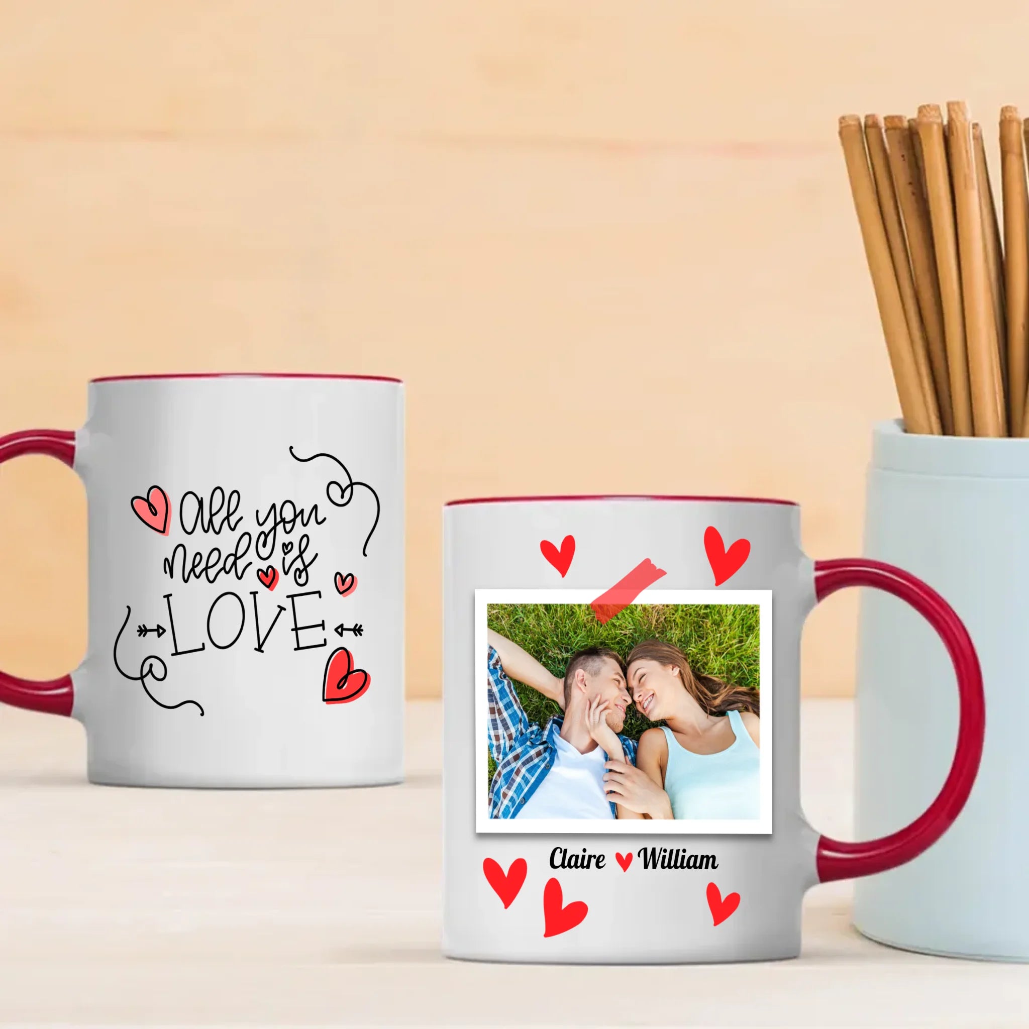 Romantic Gift for Couples Personalized Mug with Photo and Custom Design - 89Prints