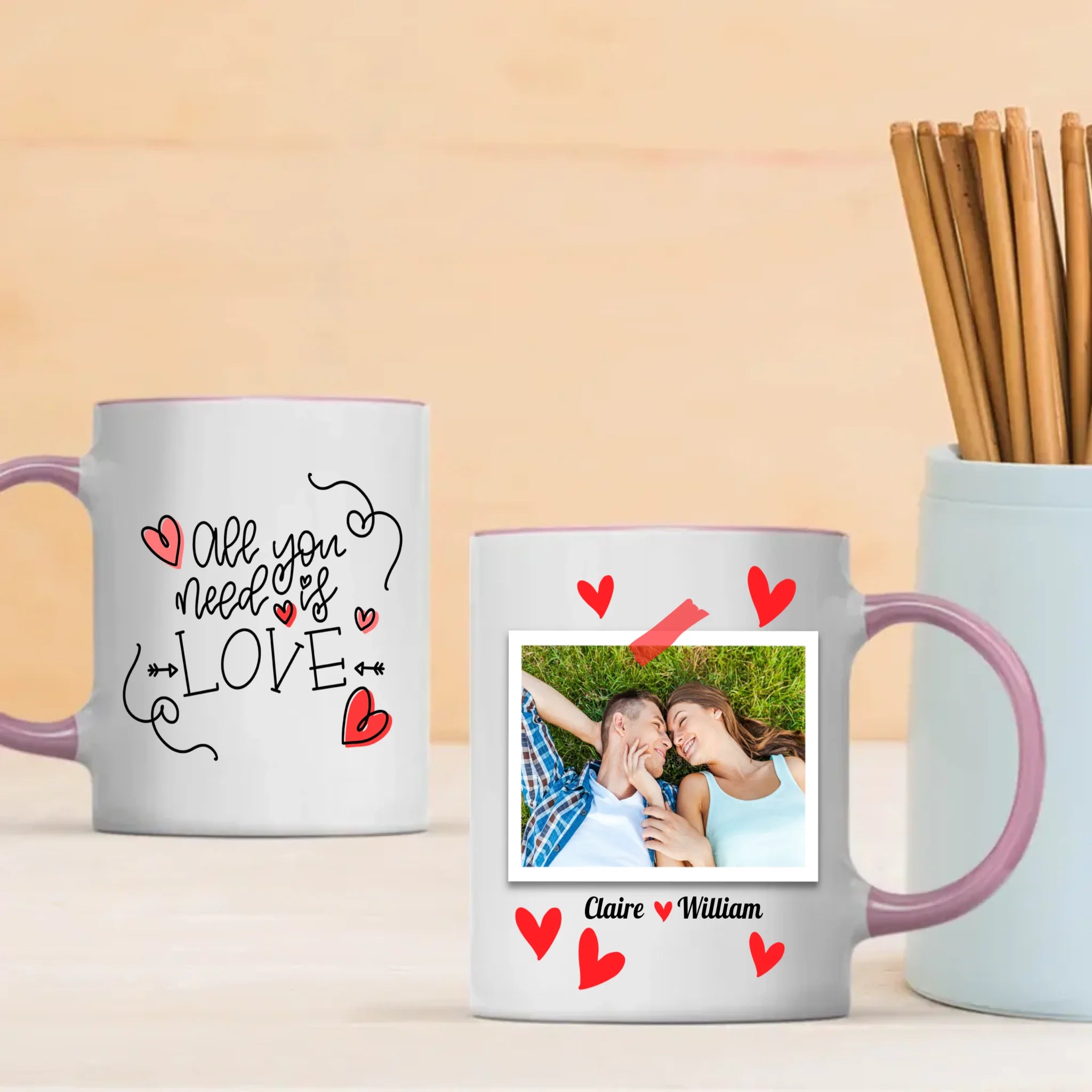 Romantic Gift for Couples Personalized Mug with Photo and Custom Design - 89Prints