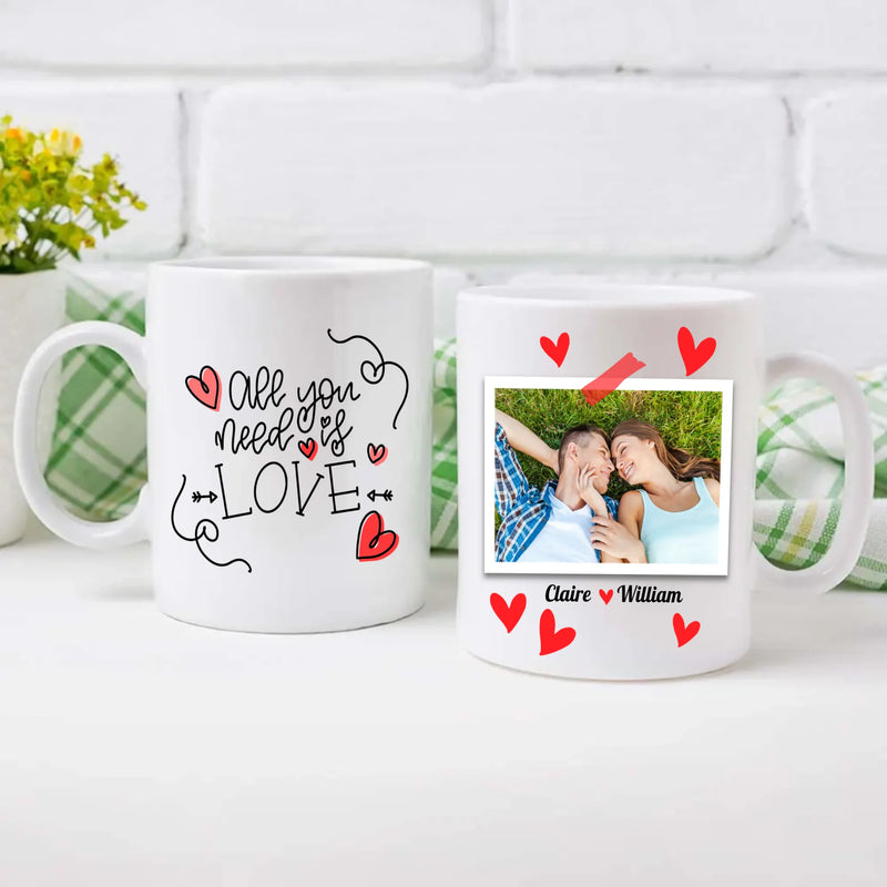 Romantic Gift for Couples Personalized Mug with Photo and Custom Design - 89Prints