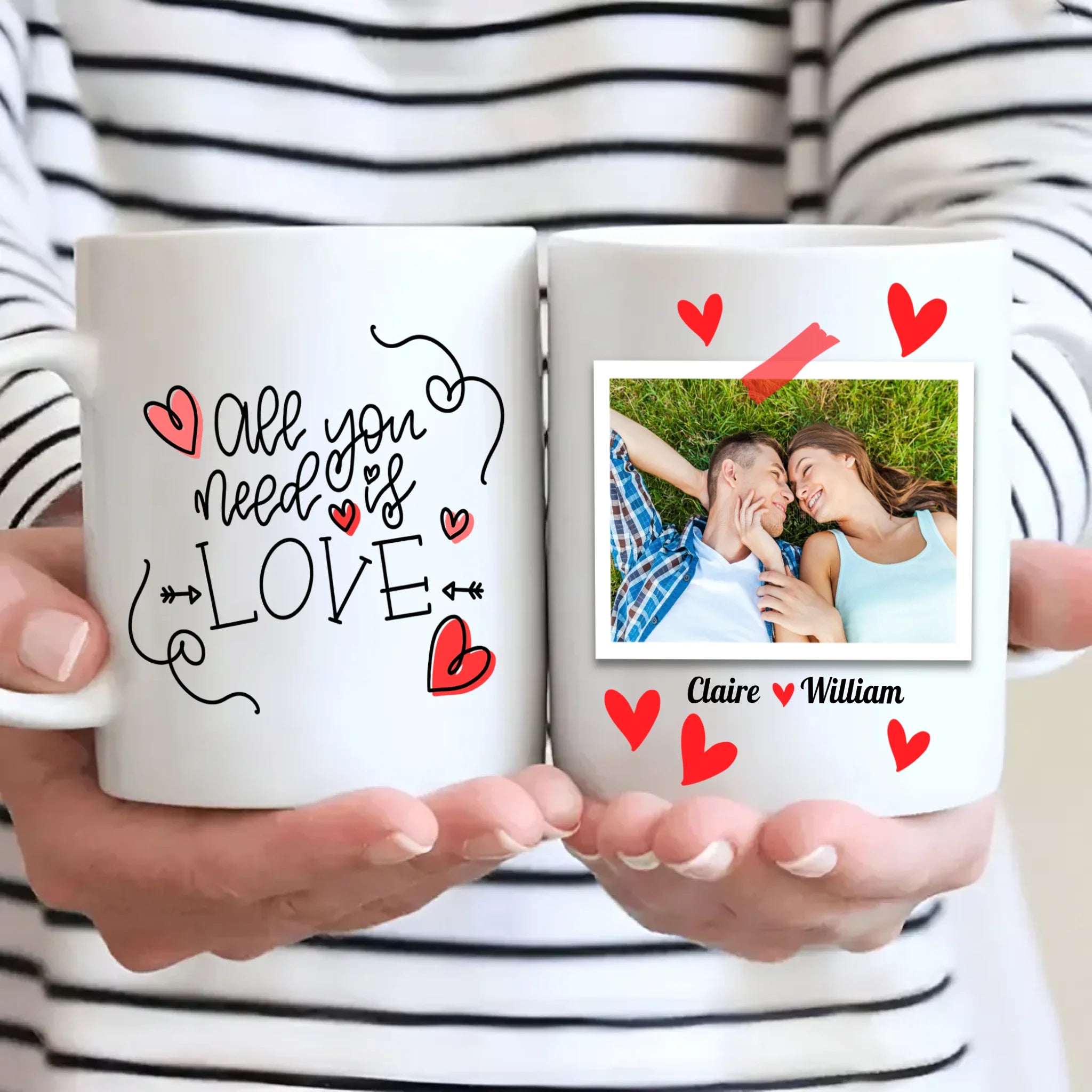 Romantic Gift for Couples Personalized Mug with Photo and Custom Design - 89Prints