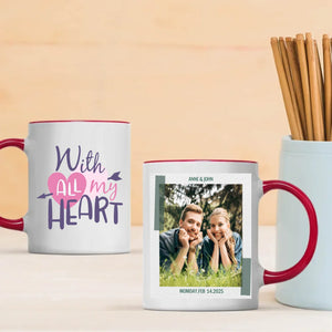 With All My Heart Custom Photo Mugs for Couples in Love A Perfect Personalized Gift