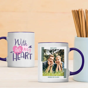 With All My Heart Custom Photo Mugs for Couples in Love A Perfect Personalized Gift