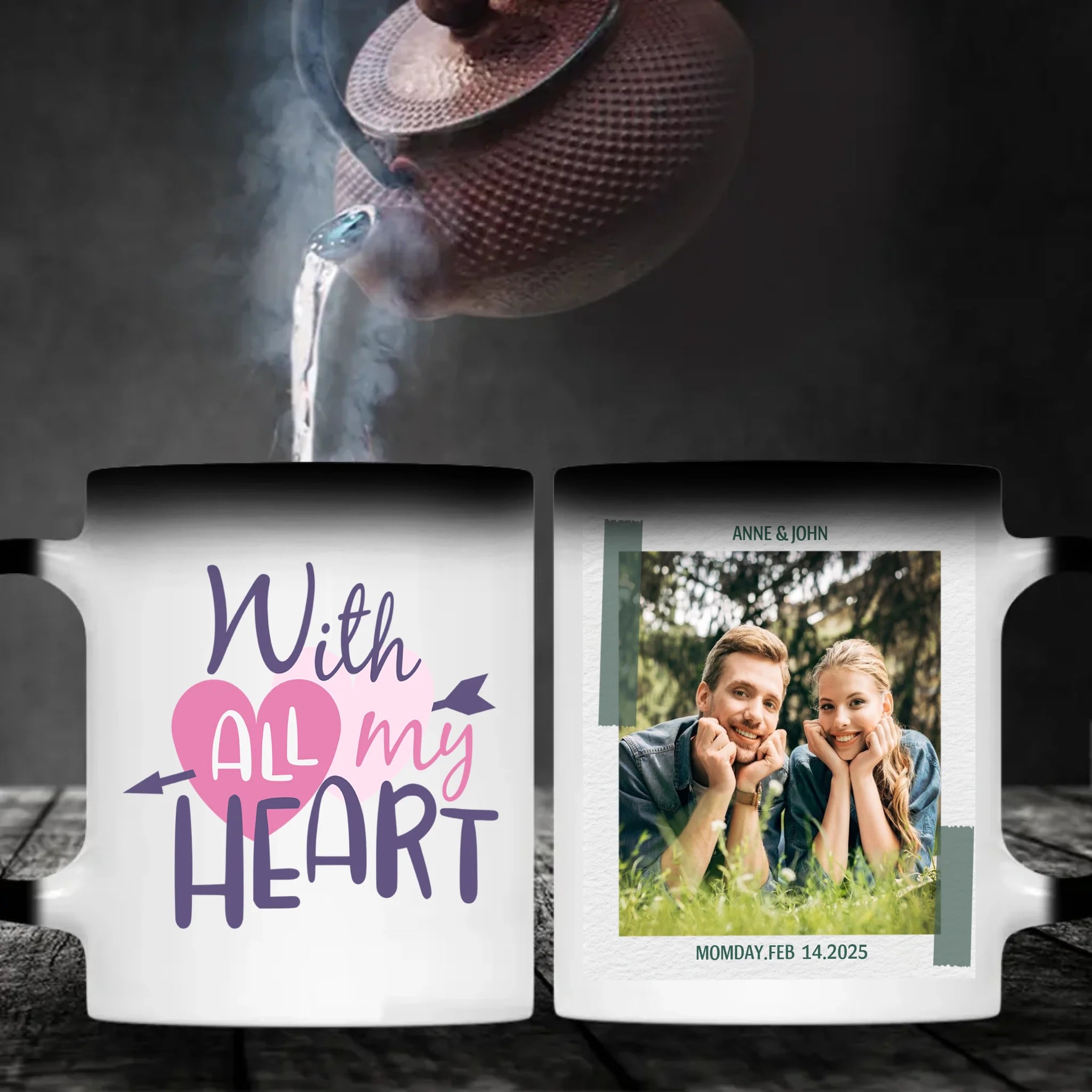 With All My Heart Custom Photo Mugs for Couples in Love A Perfect Personalized Gift