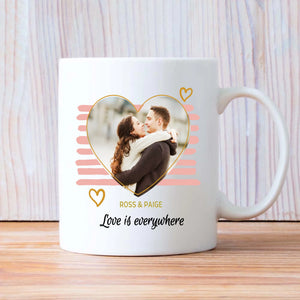 Love Is Everywhere Personalized Photo Mug A Unique Romantic Gift for Couples - 89Prints