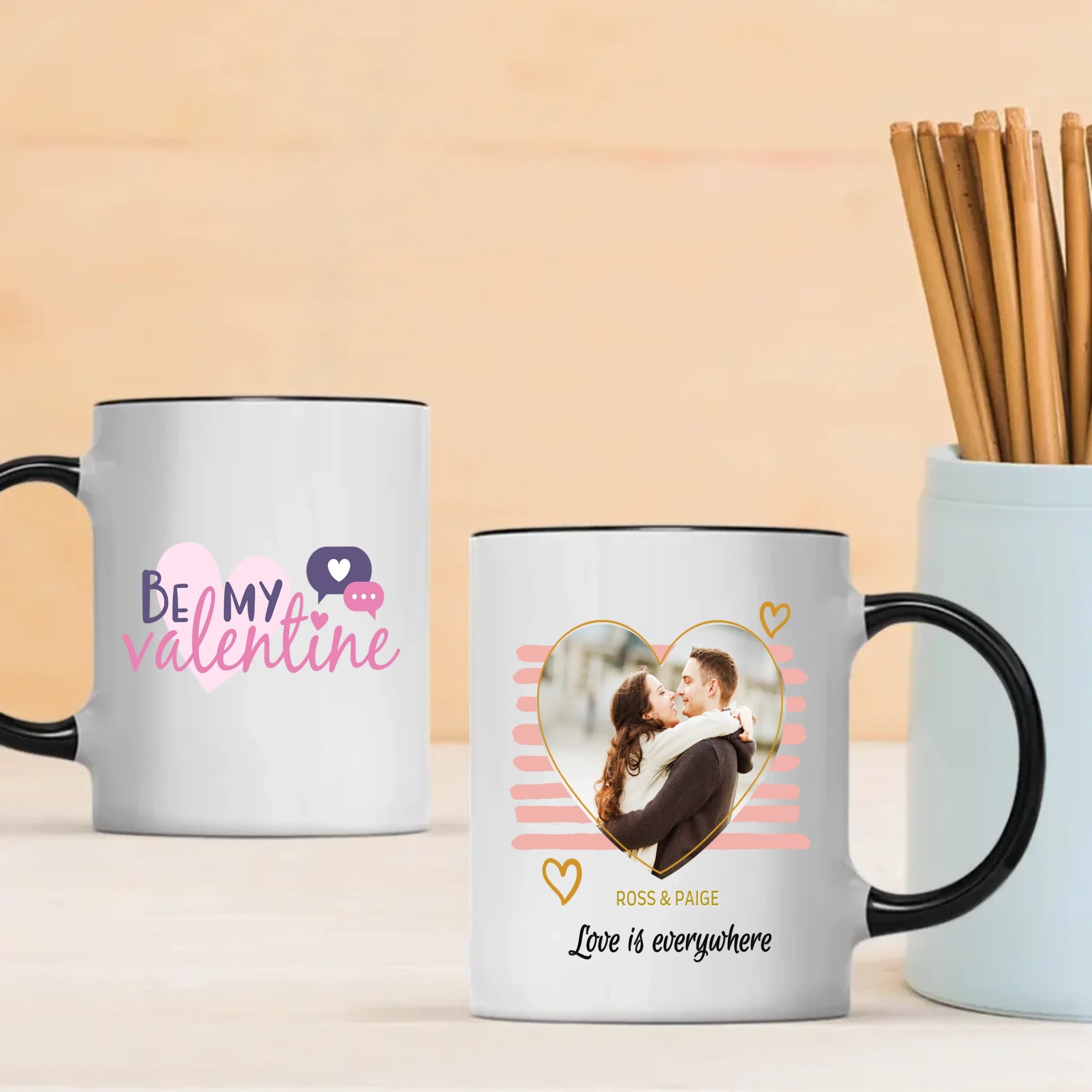 Love Is Everywhere Personalized Photo Mug A Unique Romantic Gift for Couples - 89Prints