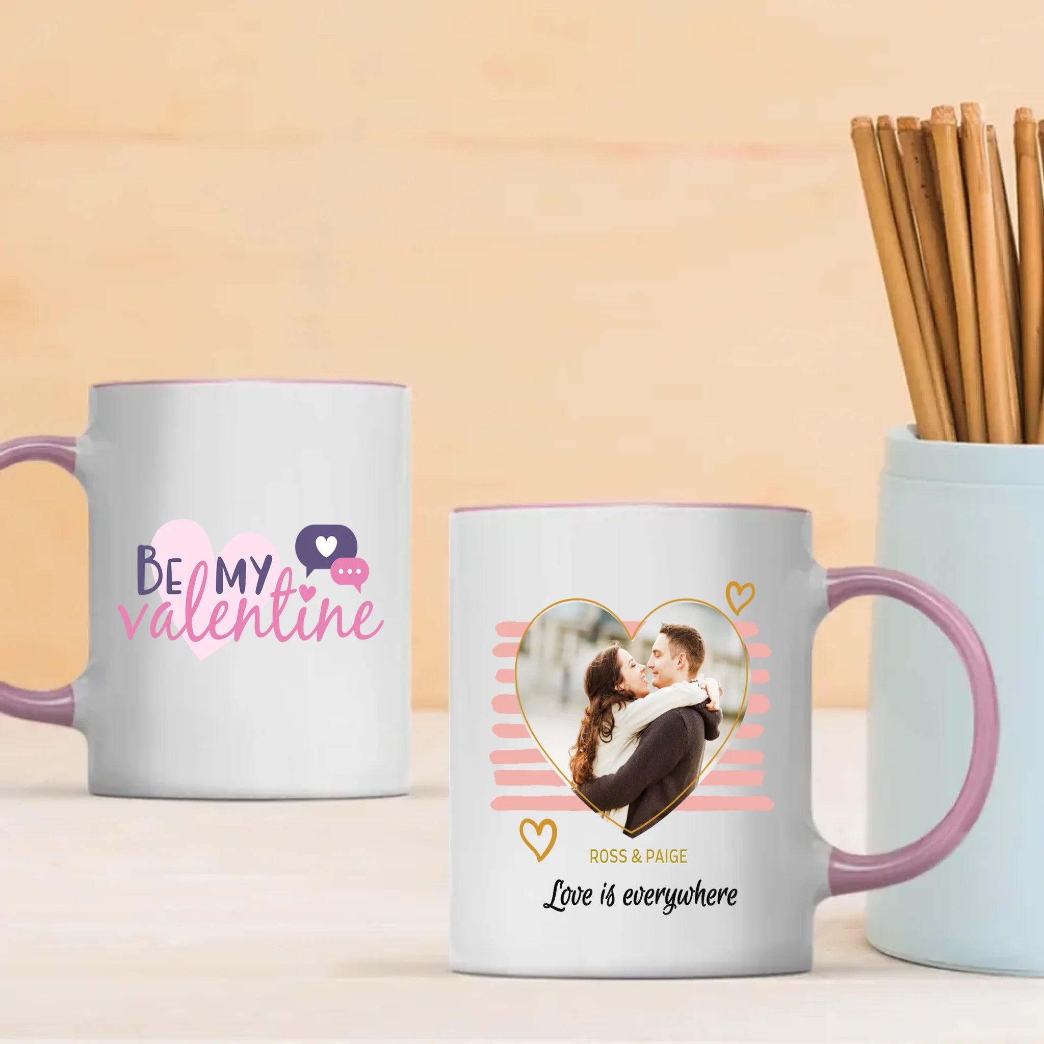 Love Is Everywhere Personalized Photo Mug A Unique Romantic Gift for Couples - 89Prints