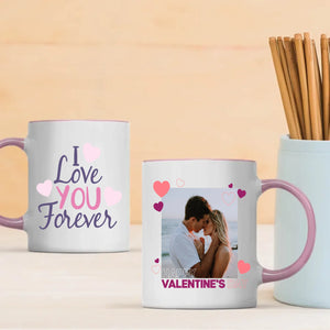 Love You Forever Custom Color-Trimmed Mug A Unique Valentine’s Day Gift for Your Loved One - 89Prints