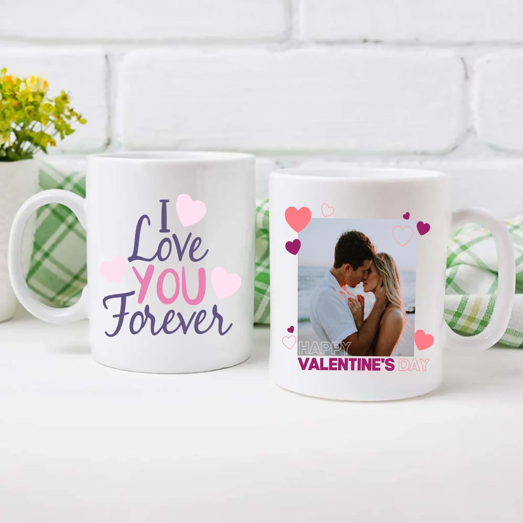 Love You Forever Custom Color-Trimmed Mug A Unique Valentine’s Day Gift for Your Loved One - 89Prints