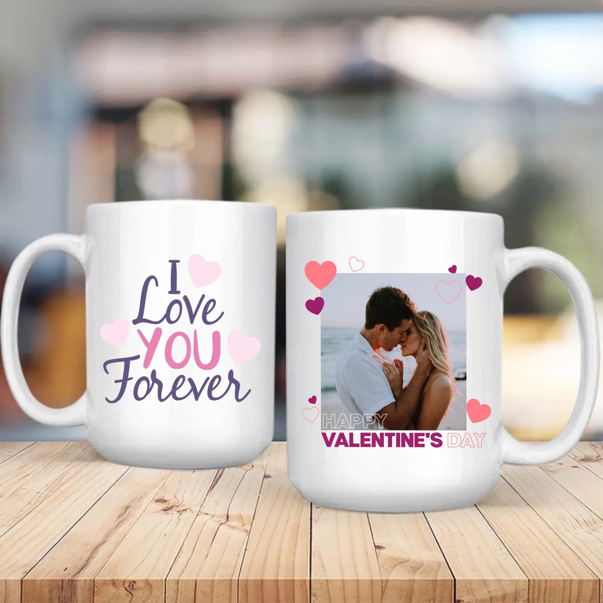 Love You Forever Custom Color-Trimmed Mug A Unique Valentine’s Day Gift for Your Loved One - 89Prints