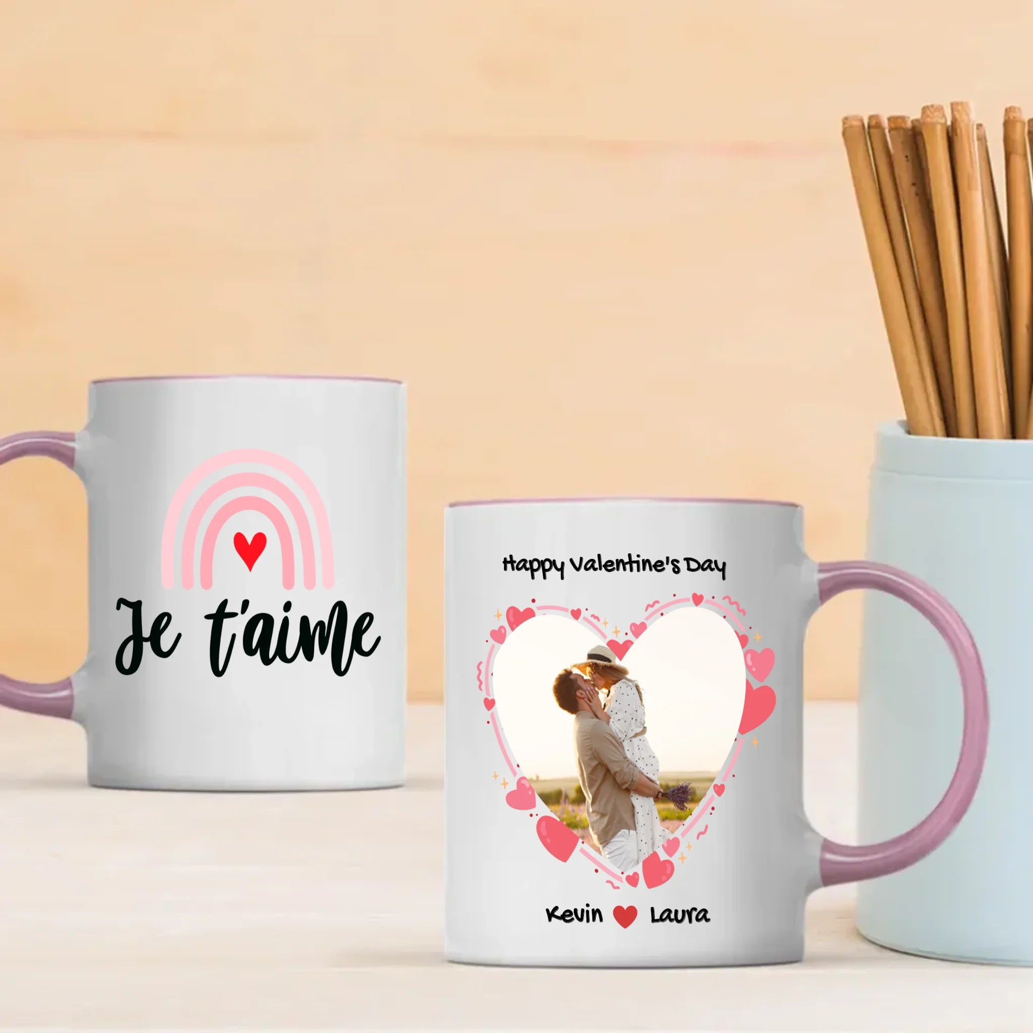 Unique Colored Rim Love Mug – Add a Stylish Touch to Your Love - 89Prints