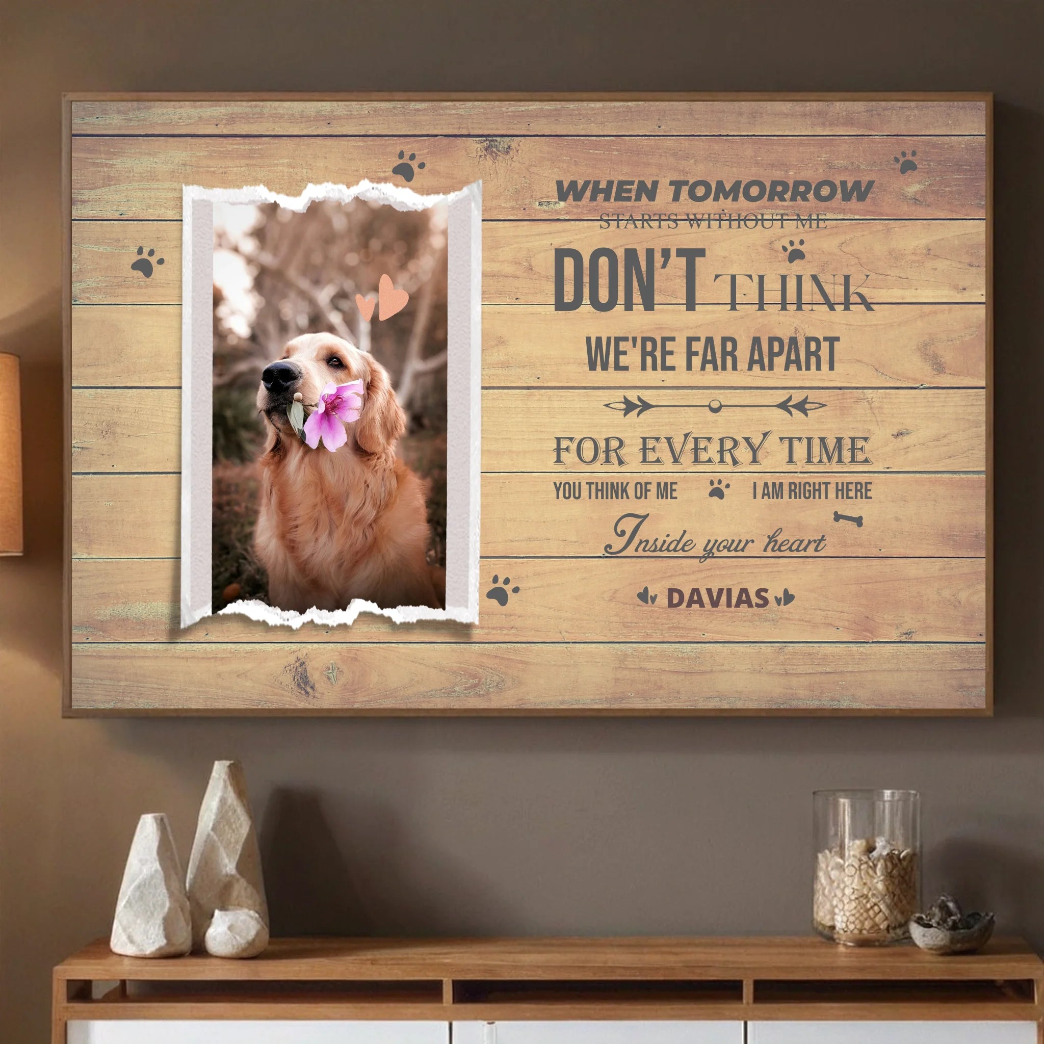 Personalized Pet Memorial Tribute Featuring When Tomorrow Starts Without Me - 89Prints