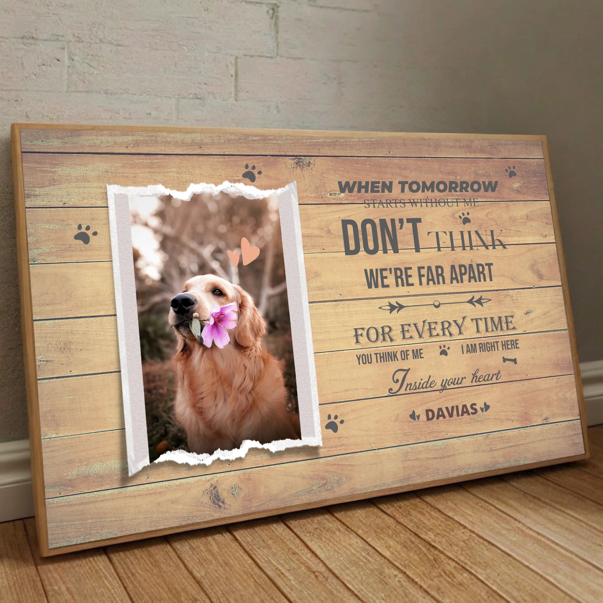 Personalized Pet Memorial Tribute Featuring When Tomorrow Starts Without Me - 89Prints