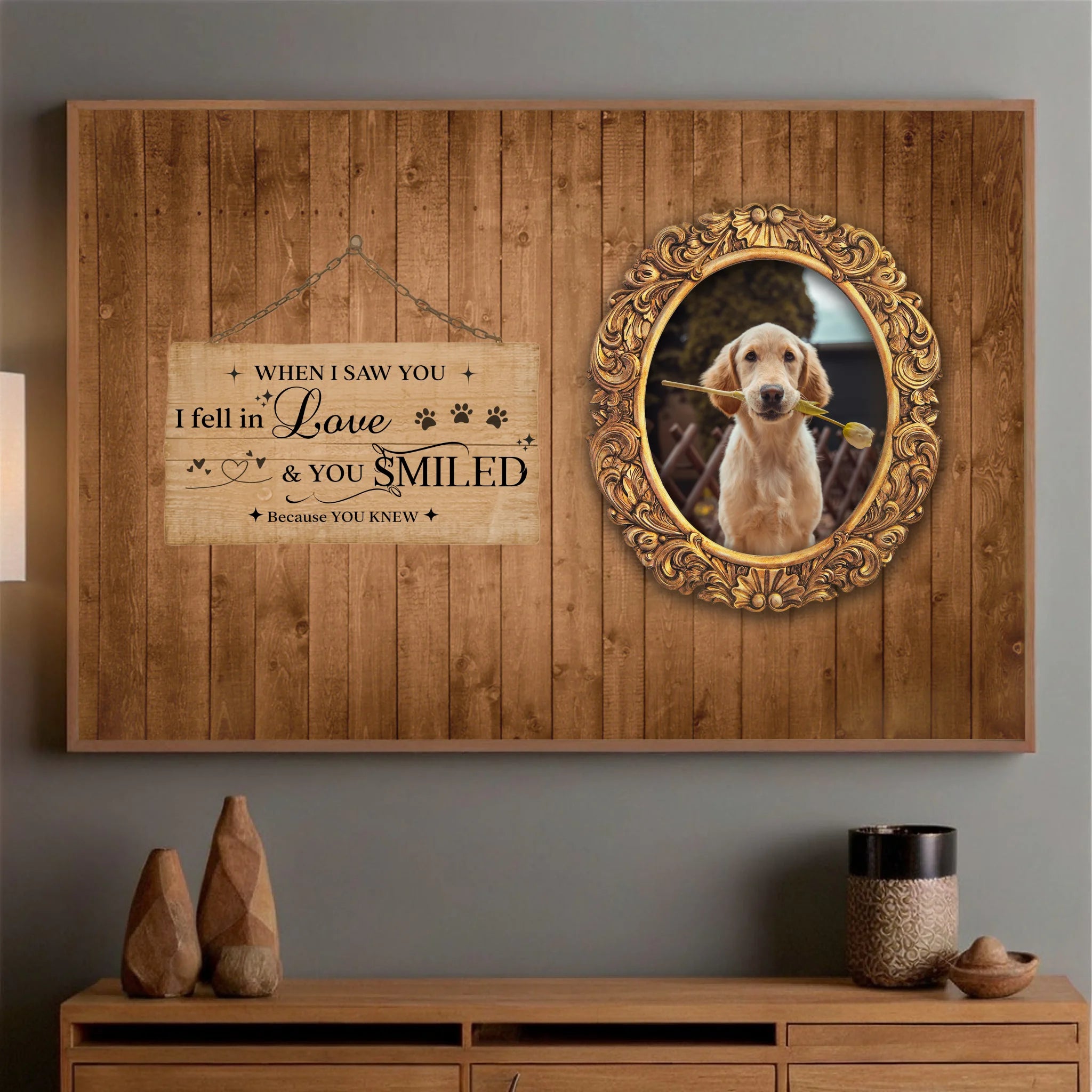 Create a Personalized Pet Portrait Gift With the Message When I Saw You I Fell in Love - 89Prints