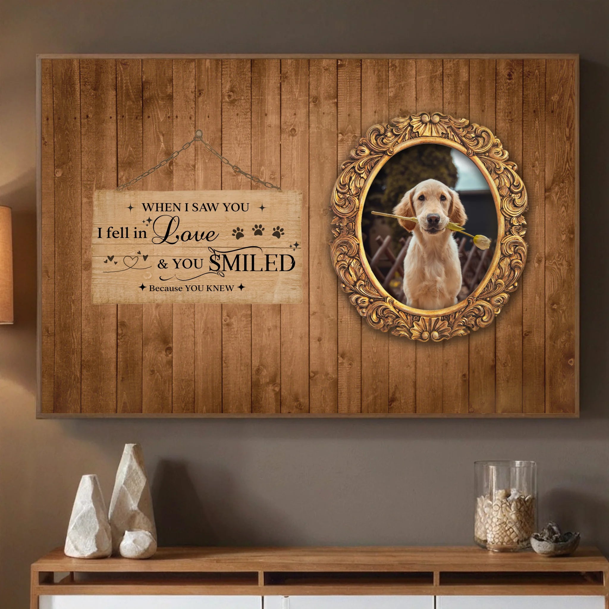Create a Personalized Pet Portrait Gift With the Message When I Saw You I Fell in Love - 89Prints