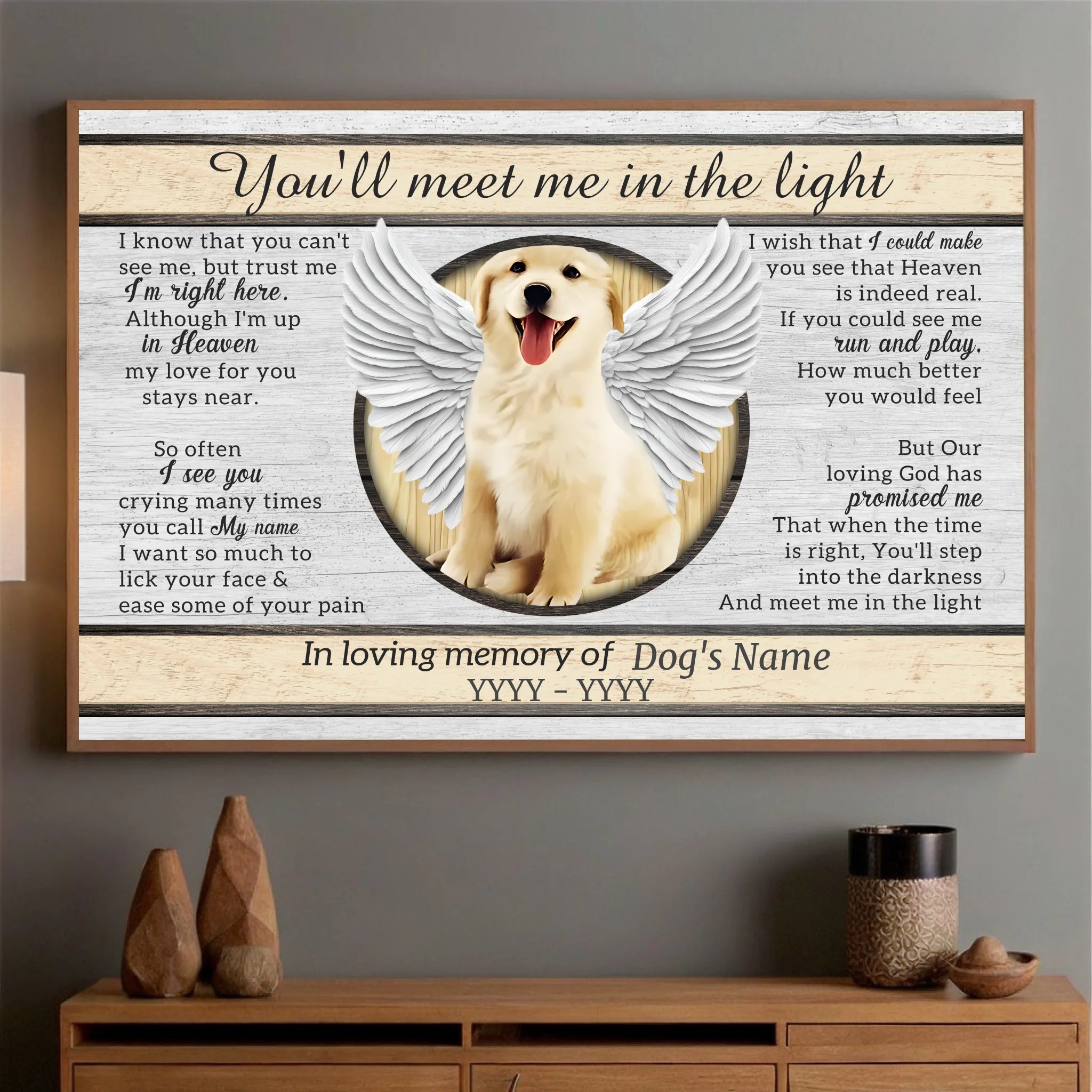 89Prints-Meet Me in the Light – Personalized Pet Memorial Poster to Honor Your Beloved Pet