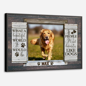 89Prints-Custom Dog Poster – 'What a Beautiful World' Personalized with Your Pet’s Name