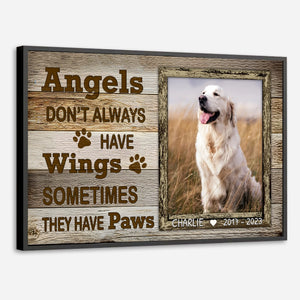 89Prints-Custom Dog Memorial Poster – 'Angels Have Paws' Personalized with Name and Dates