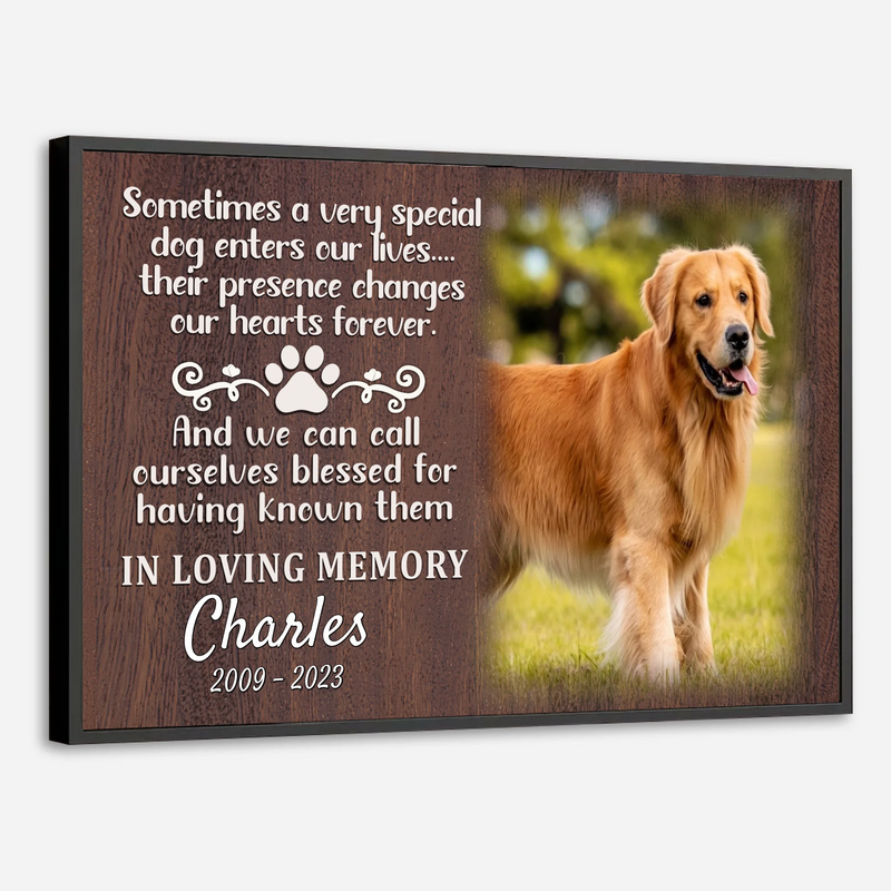 89Prints-Personalized Pet Memorial Poster – Forever in Our Hearts Tribute for Your Beloved Dog