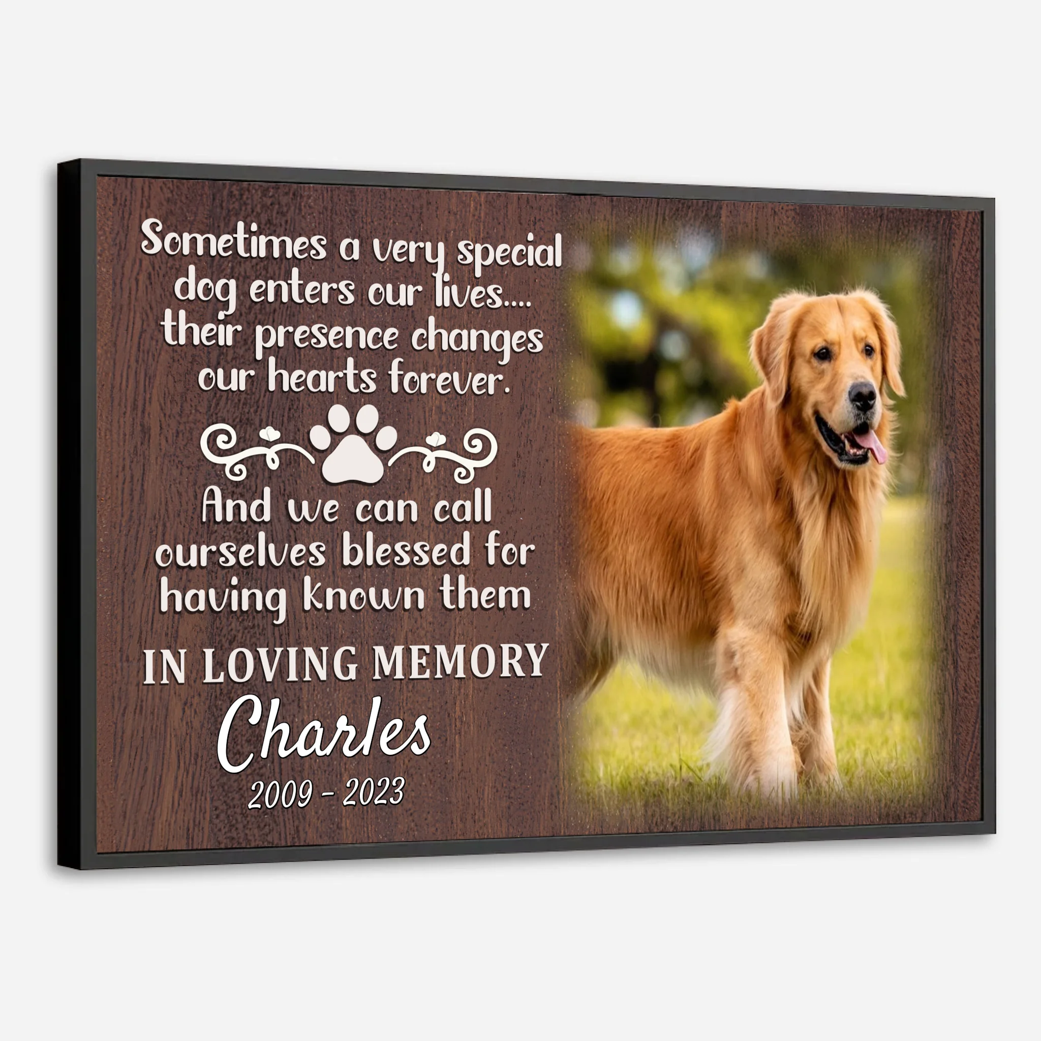 89Prints-Personalized Pet Memorial Poster – Forever in Our Hearts Tribute for Your Beloved Dog