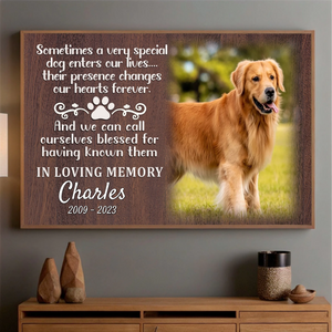 89Prints-Personalized Pet Memorial Poster – Forever in Our Hearts Tribute for Your Beloved Dog