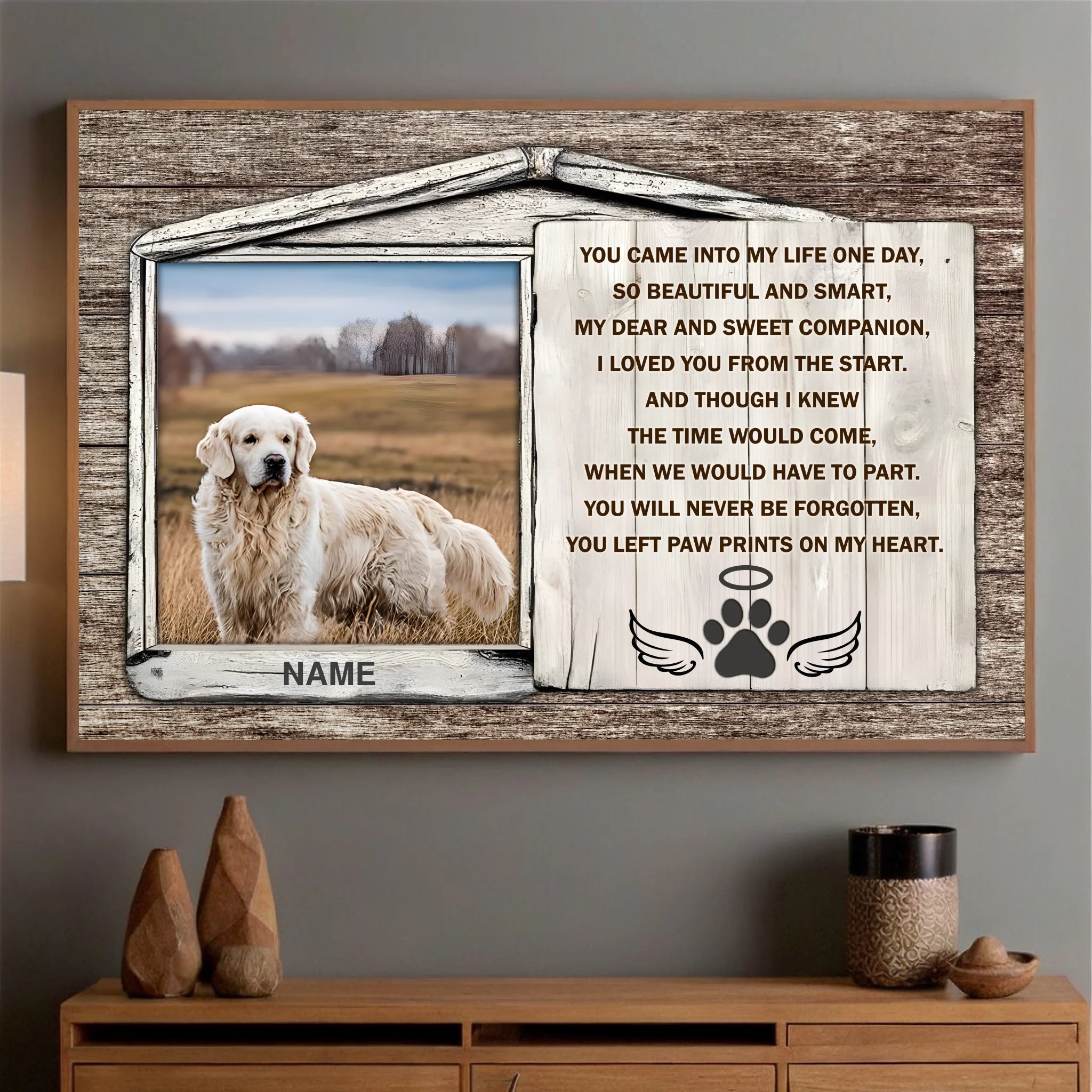89Prints-Forever in Our Hearts – Personalized Pet Memorial Poster to Cherish Every Paw Print