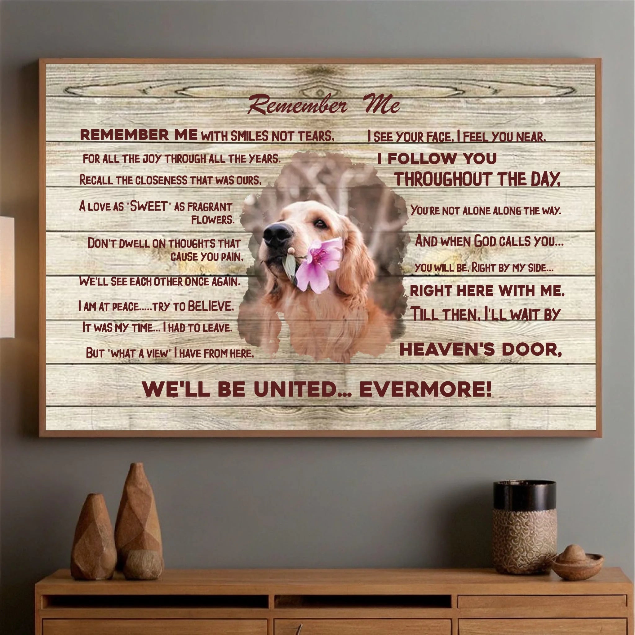 Custom Pet Memorial Poster – Remember Me with Smiles Tribute by 89Prints