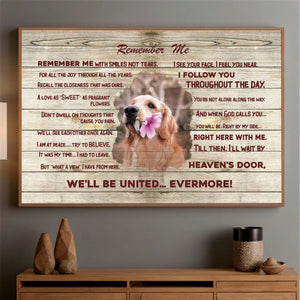 Custom Pet Memorial Poster – Remember Me with Smiles Tribute by 89Prints