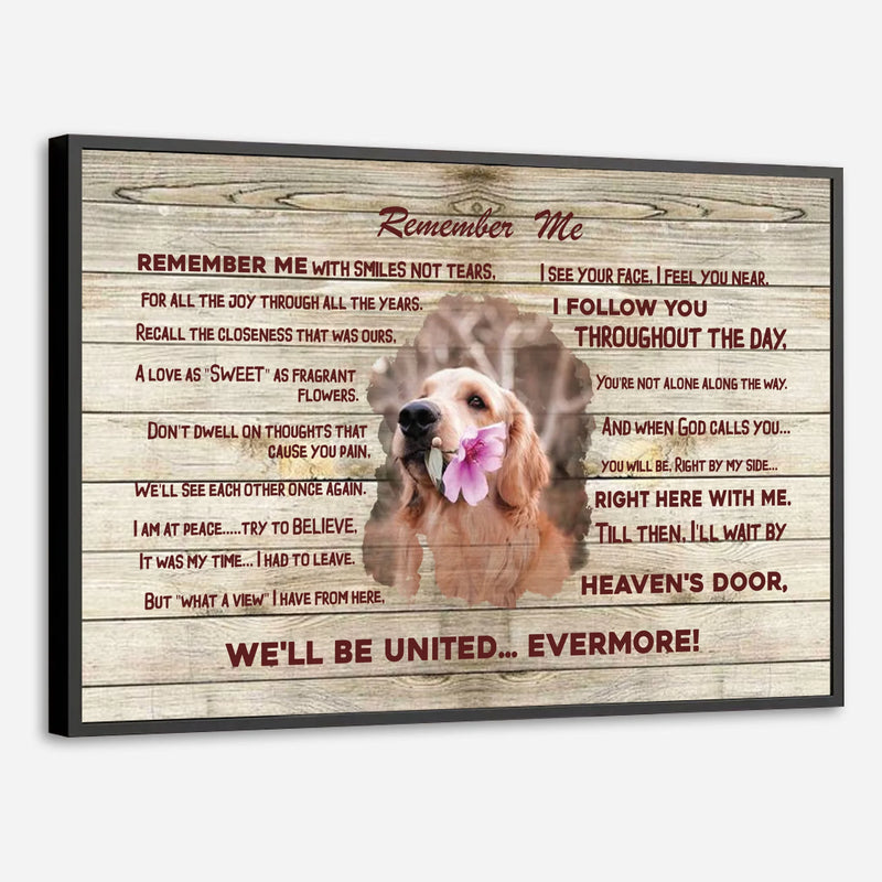 Custom Pet Memorial Poster – Remember Me with Smiles Tribute by 89Prints