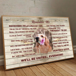 Custom Pet Memorial Poster – Remember Me with Smiles Tribute by 89Prints