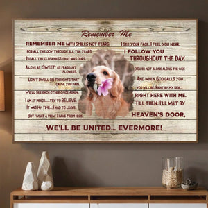 Custom Pet Memorial Poster – Remember Me with Smiles Tribute by 89Prints