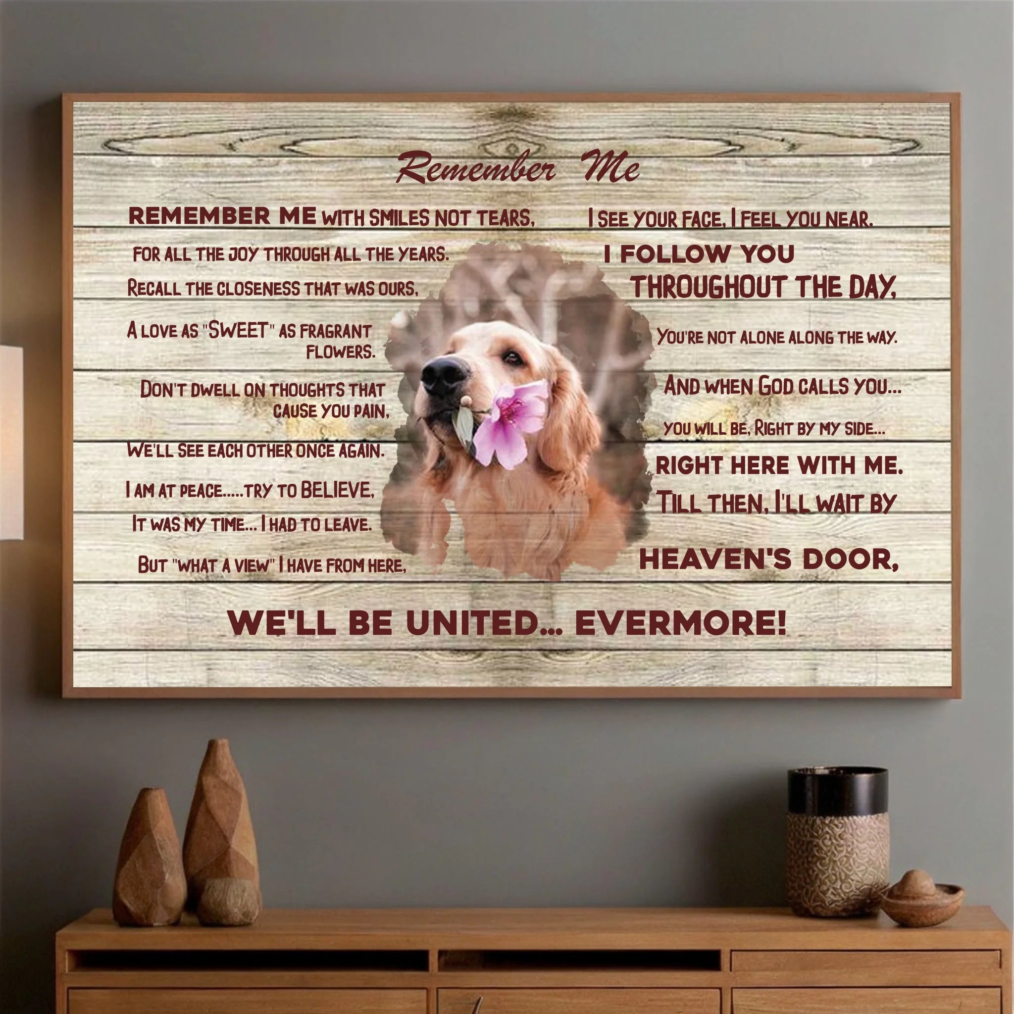 Custom Pet Memorial Poster – Remember Me with Smiles Tribute by 89Prints