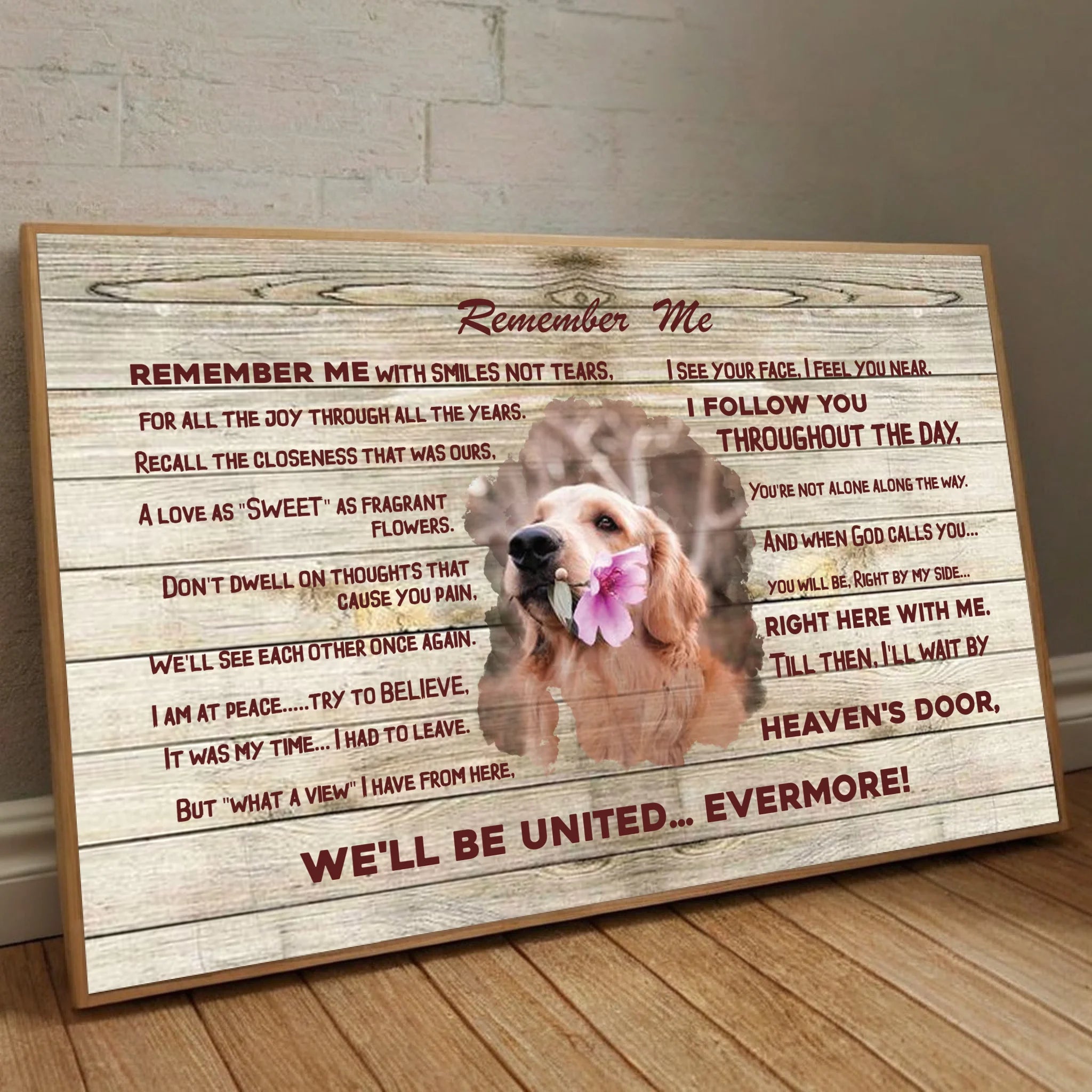 Custom Pet Memorial Poster – Remember Me with Smiles Tribute by 89Prints