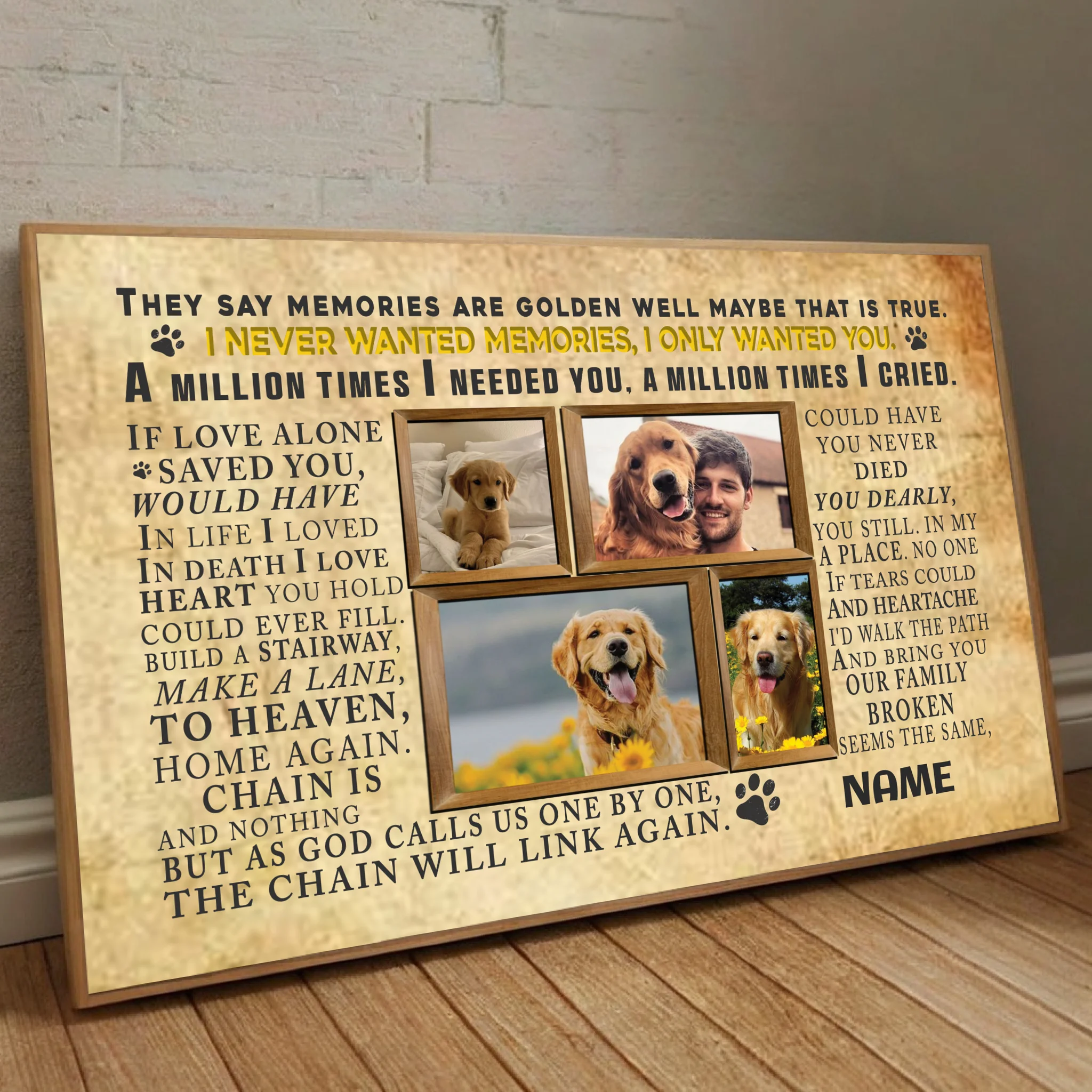 89Prints-Personalized Dog Memorial Poster – A Heartfelt Tribute to Your Loyal Friend