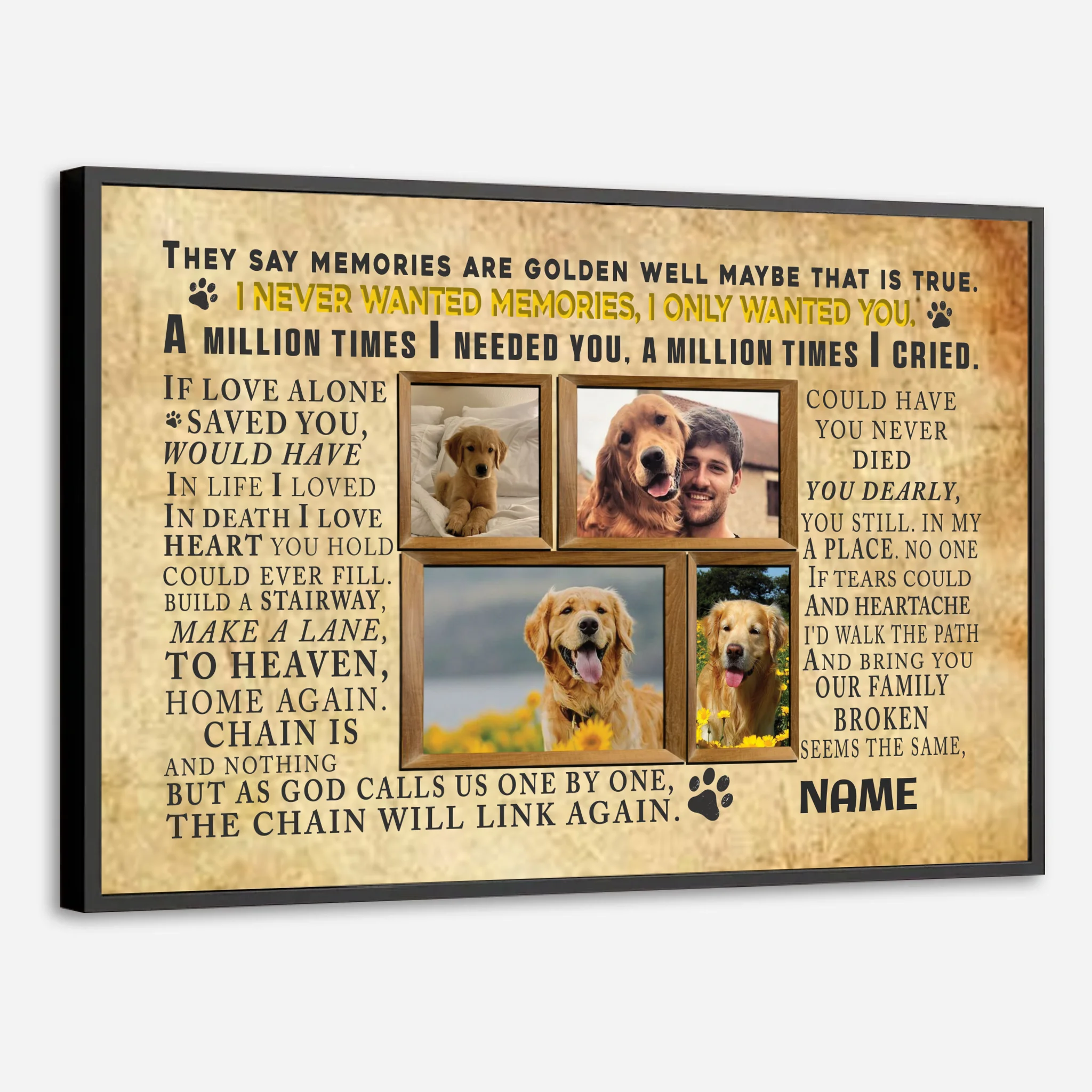 89Prints-Personalized Dog Memorial Poster – A Heartfelt Tribute to Your Loyal Friend