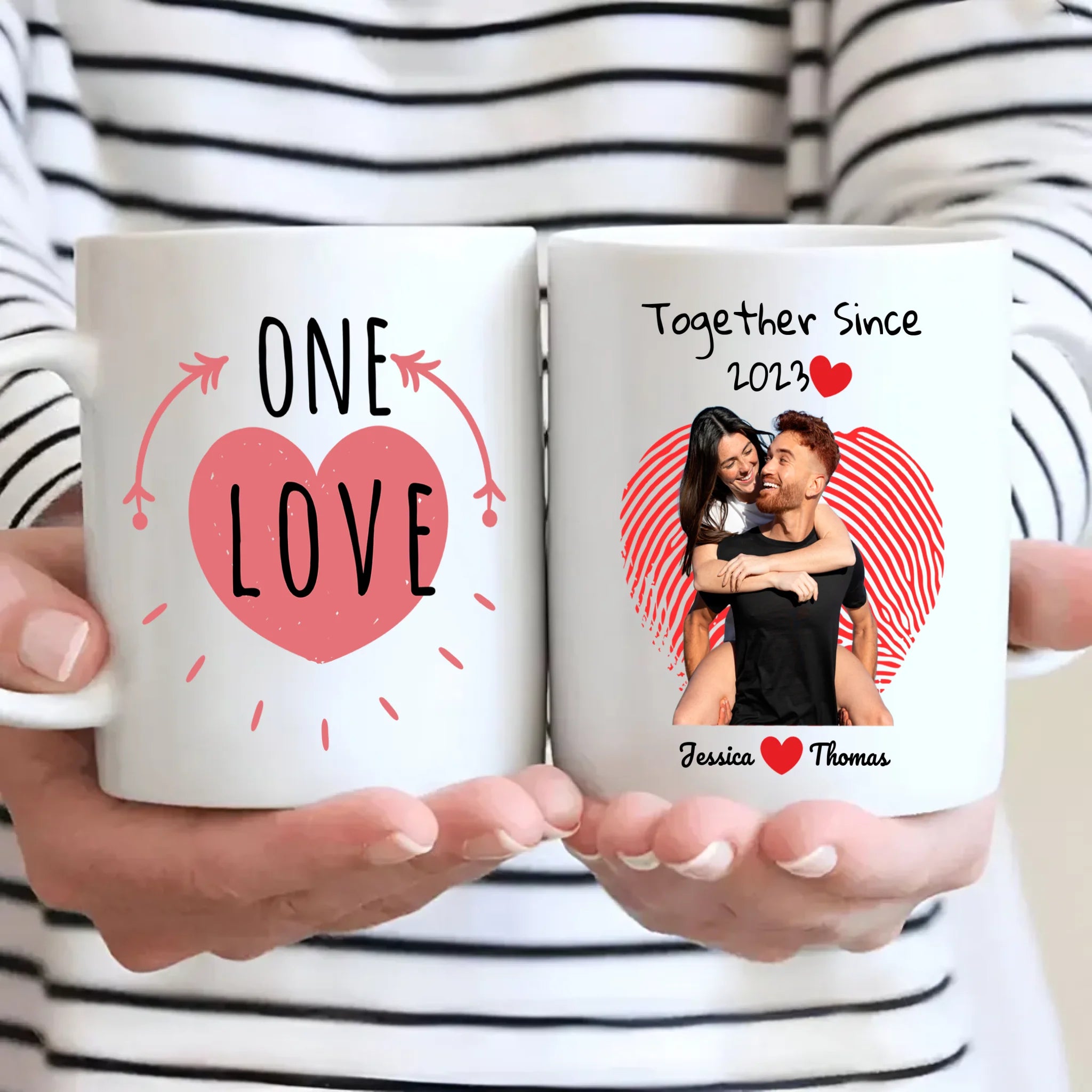One Love and Together Since Couple Photo Mug A Custom Romantic Gift for Couples  -  89Ptints